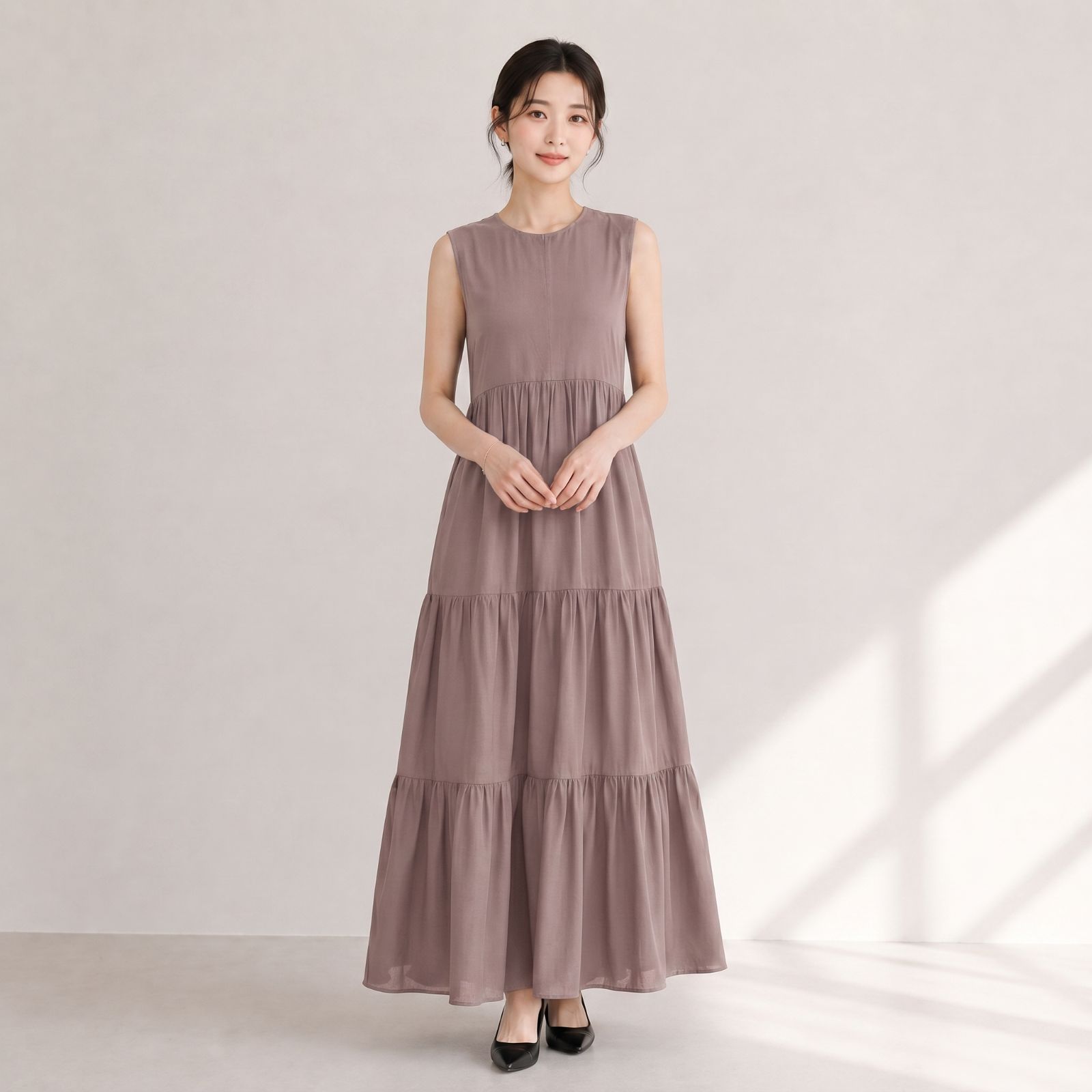 RAISA BUSUI SLEEVELESS DRESS LATTE