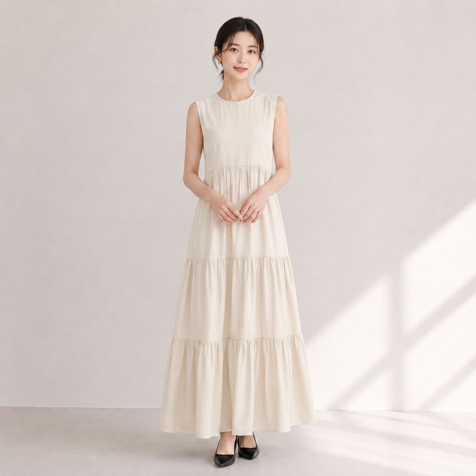 RAISA BUSUI SLEEVELESS DRESS BROKEN WHITE