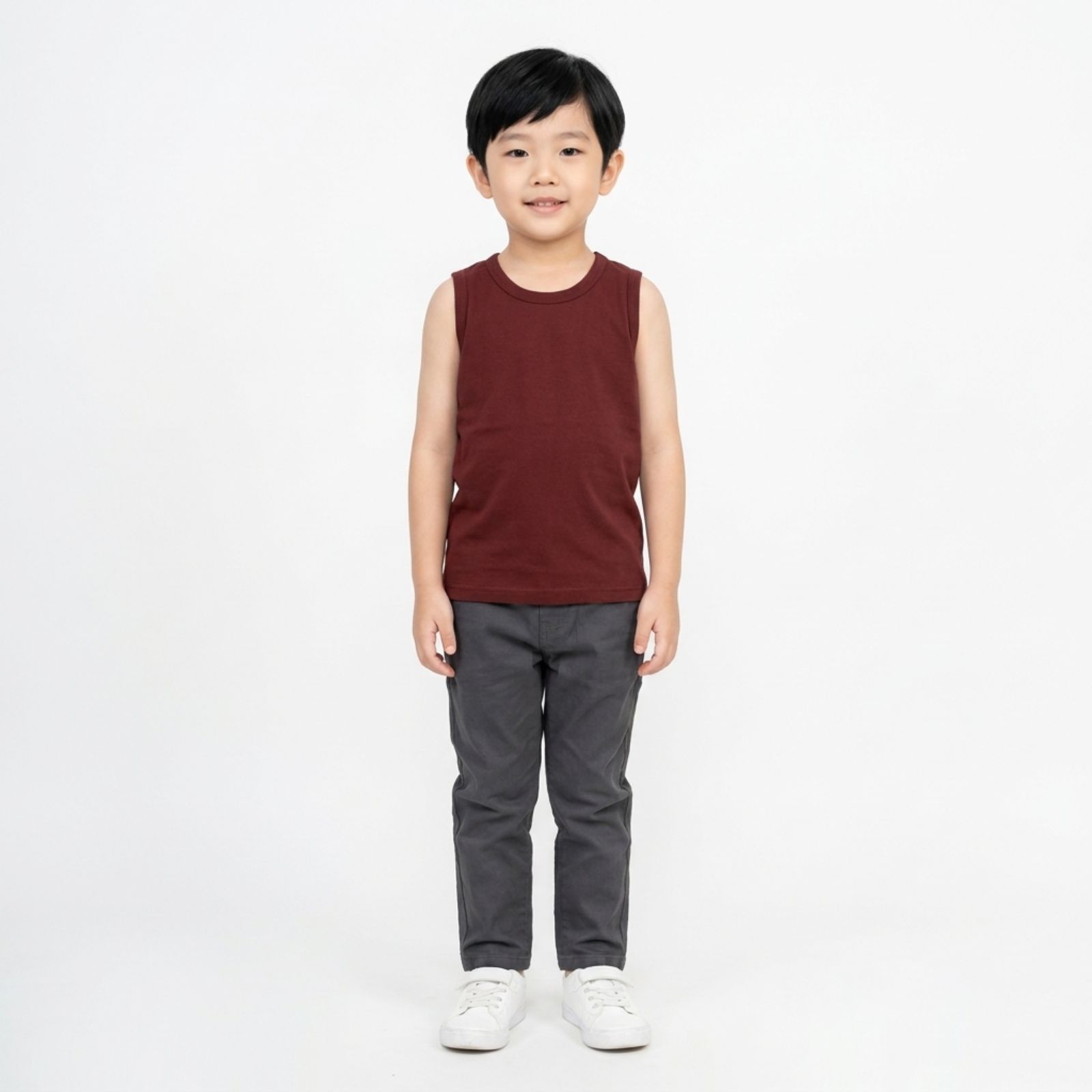 Inner Kaos Anak Tanpa Lengan | Inner Sleeveless Unisex By YOUNIQ MAROON