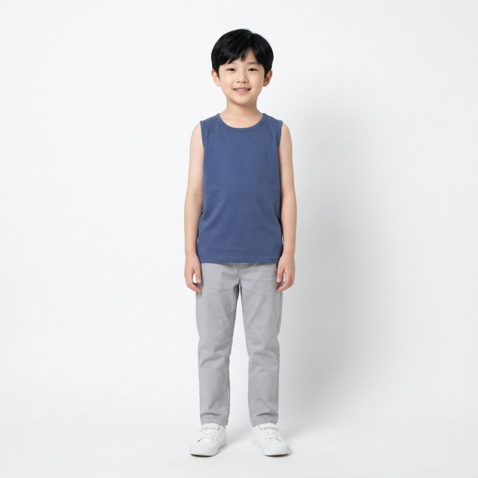 Inner Kaos Anak Tanpa Lengan | Inner Sleeveless Unisex By YOUNIQ STEEL BLUE