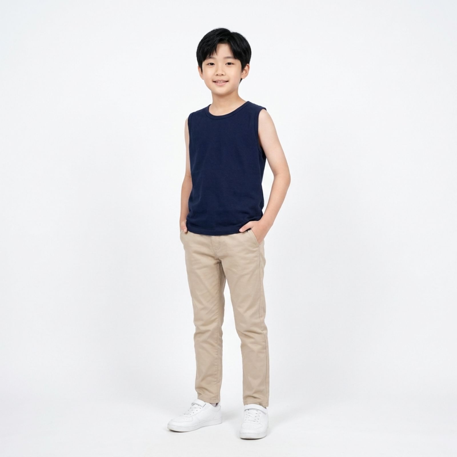 Inner Kaos Anak Tanpa Lengan | Inner Sleeveless Unisex By YOUNIQ NAVY