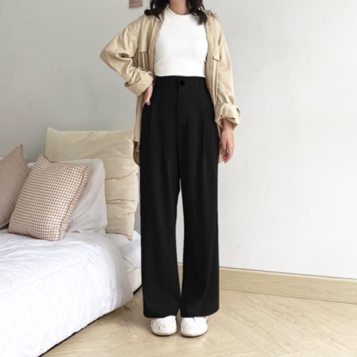 Kulot Crinkle Highwaist Kekinian | Premium Crinkle Kulot Wanita Korea
