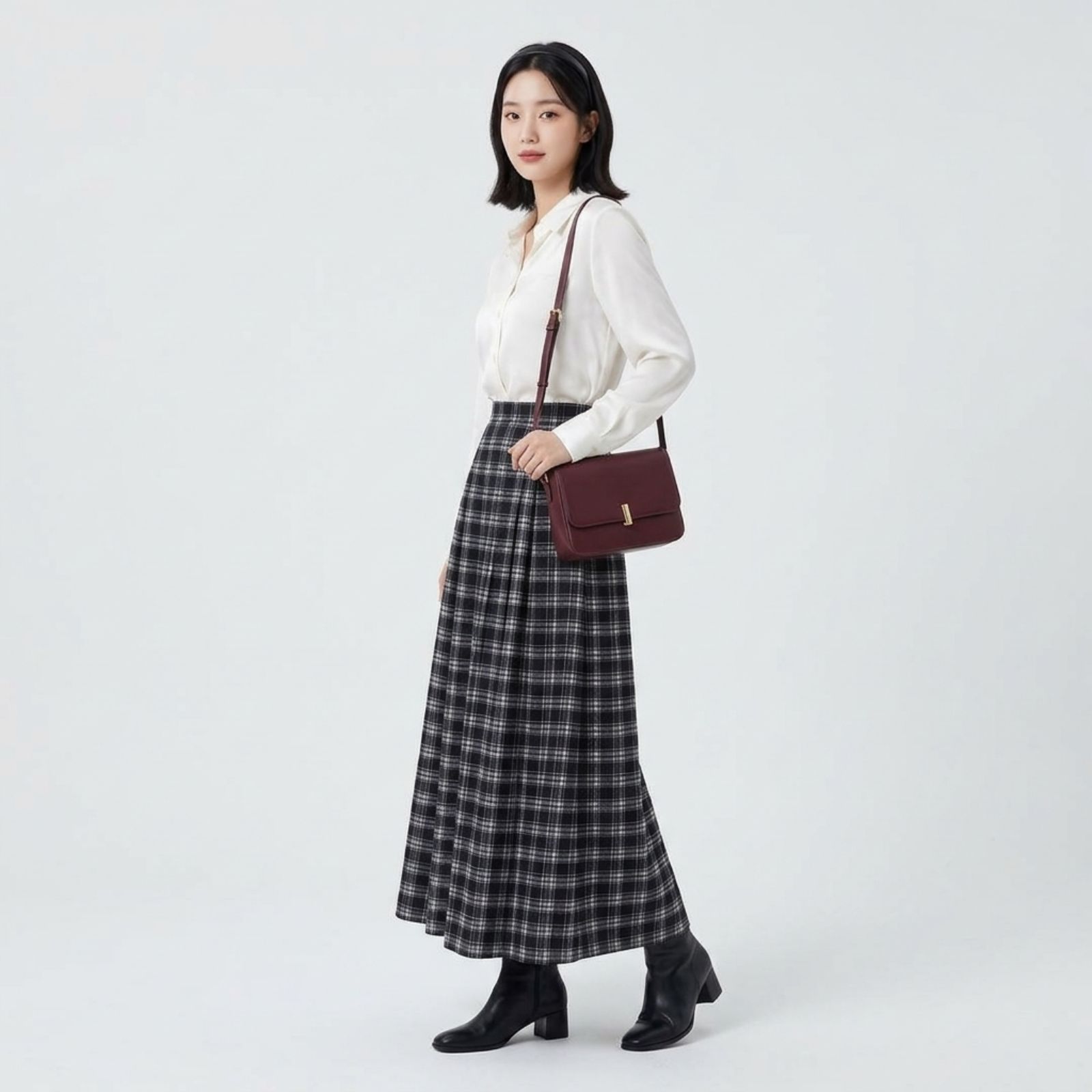 ROK FLANEL IMPORT MIDI 7/8 TARTAN sampul