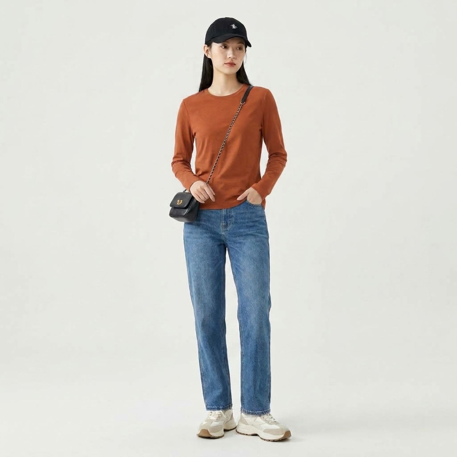 Kaos Lengan Panjang | Long Sleeve Unisex By YOUNIQ ALMOND BROWN