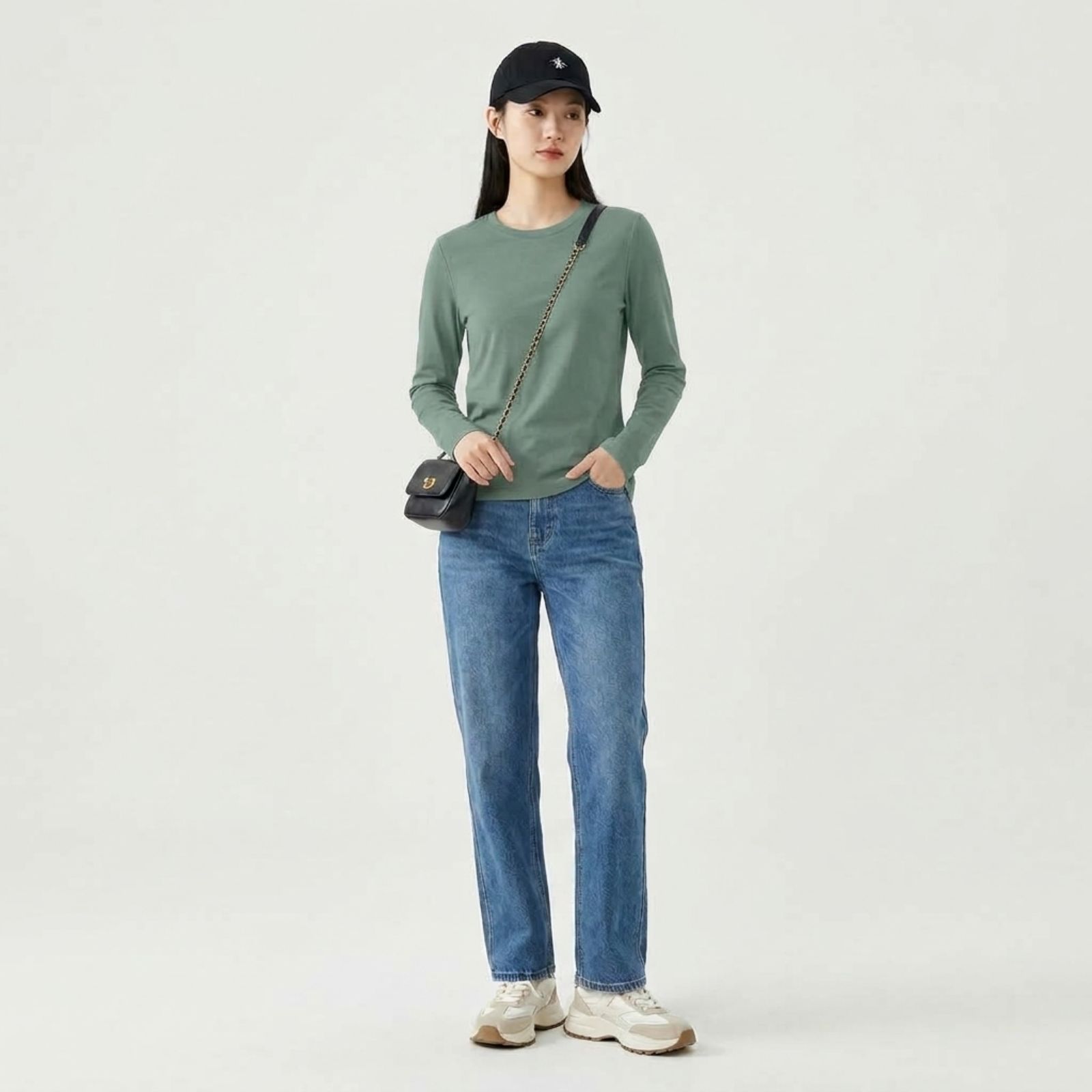 Kaos Lengan Panjang | Long Sleeve Unisex By YOUNIQ MINERAL GREEN