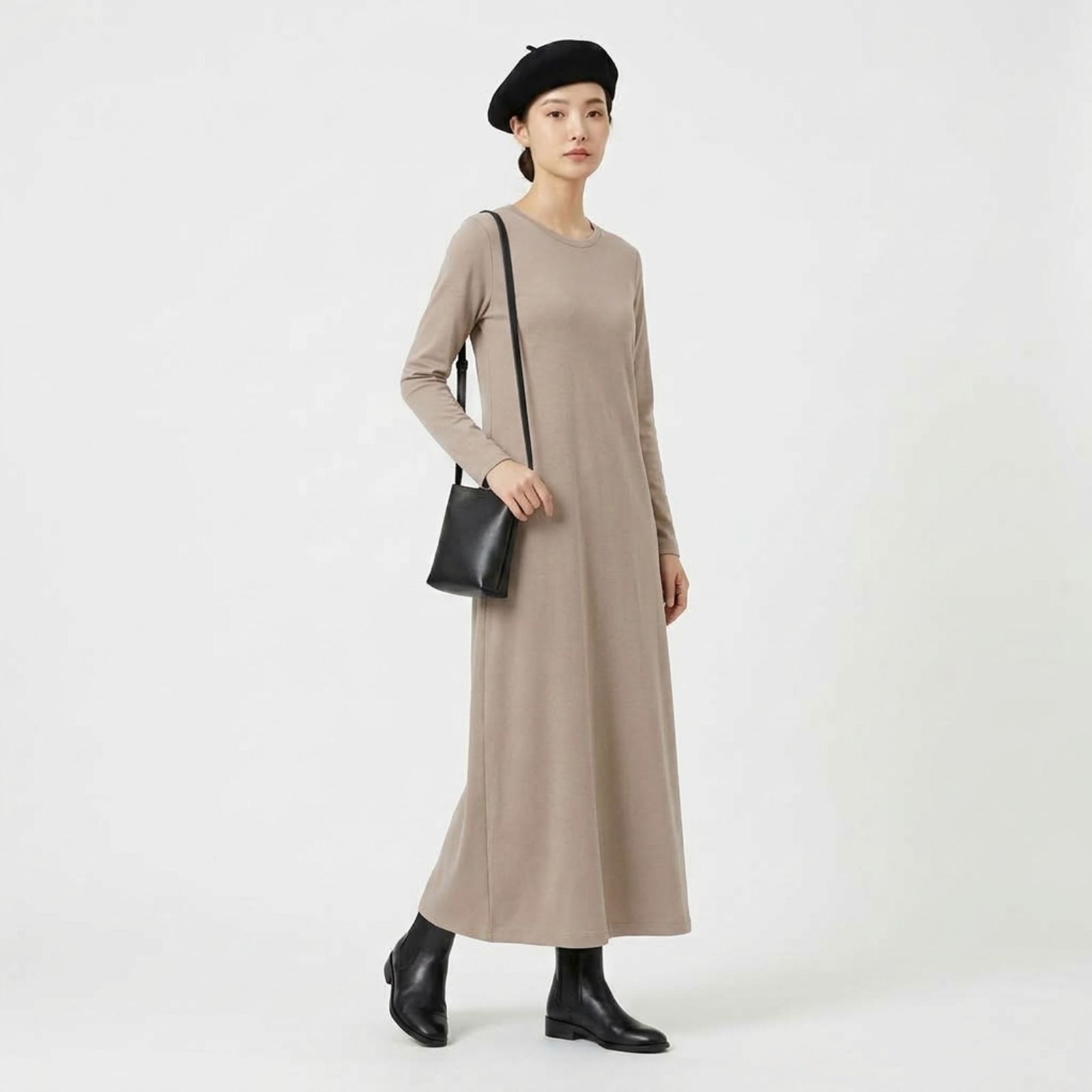 INNER MANSET DRESS LENGAN PANJANG BAHAN KAOS | INNERDRESS MANSET COKSU