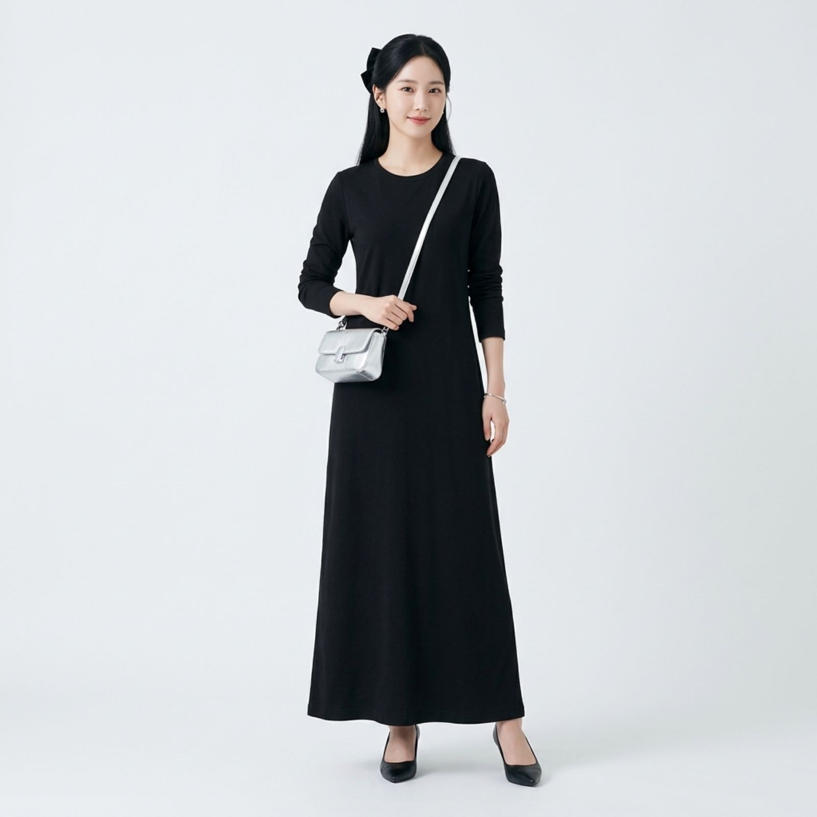INNER MANSET DRESS LENGAN PANJANG BAHAN KAOS | INNERDRESS MANSET sampul