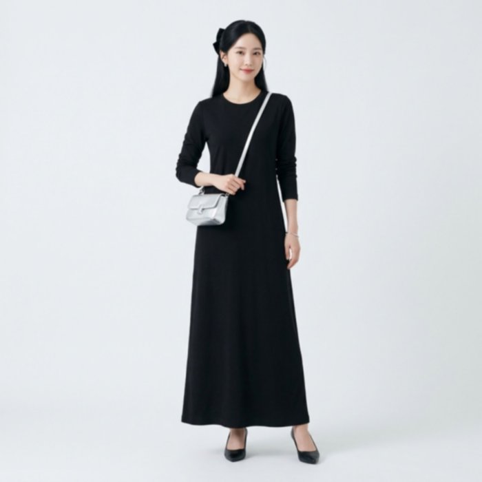 INNER MANSET DRESS LENGAN PANJANG BAHAN KAOS | INNERDRESS MANSET