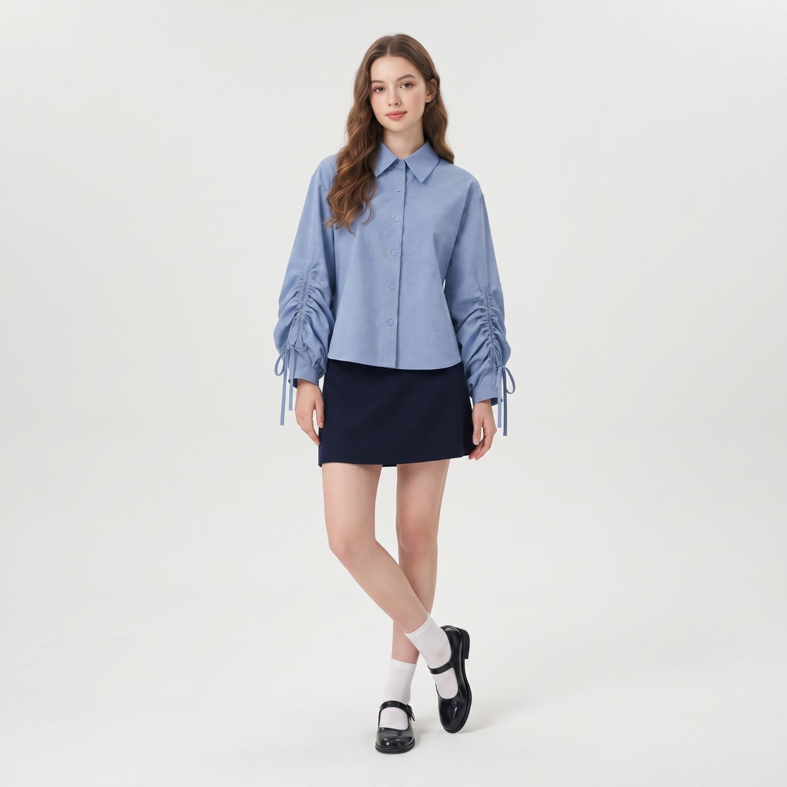 Nadin Crinkle Blouse / Atasan Wanita Crinkle Lengan Serut Aktif sampul