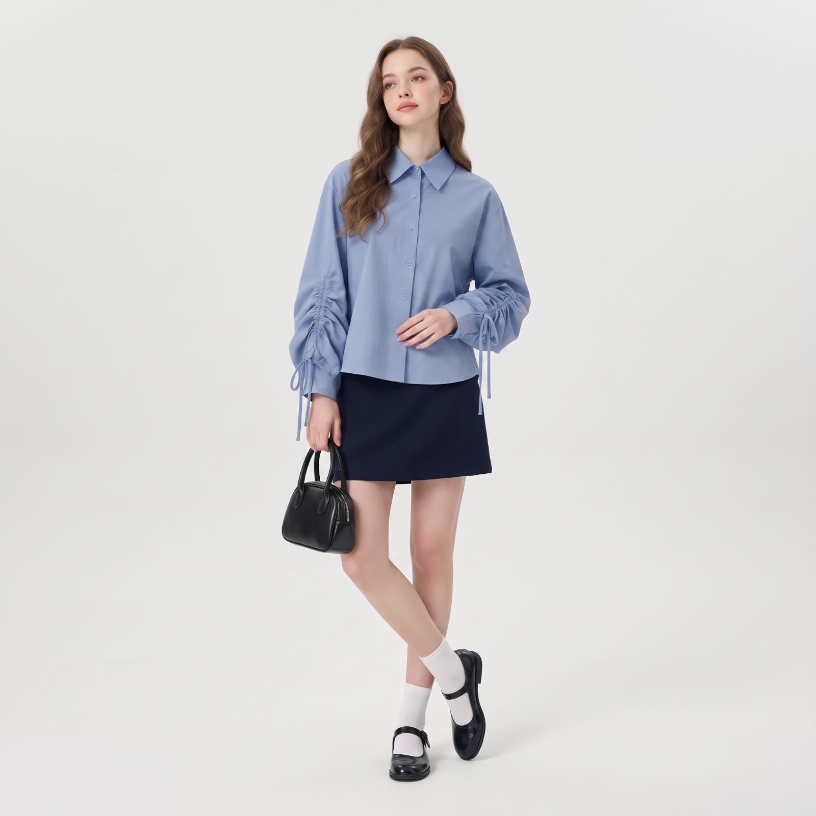 Nadin Crinkle Blouse / Atasan Wanita Crinkle Lengan Serut Aktif sampul
