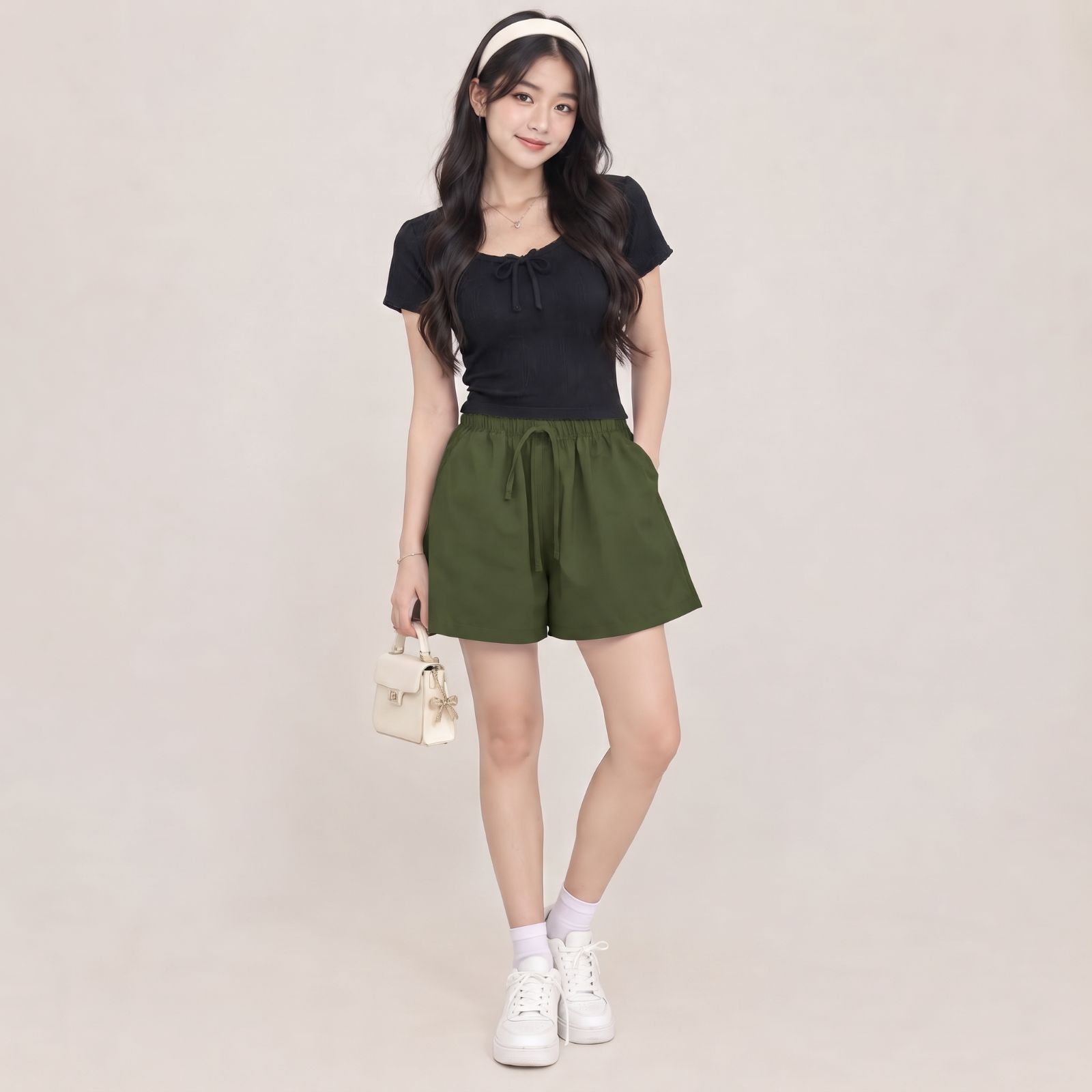 Celana Pendek Wanita Midi Short Pants By Youniq ARMY