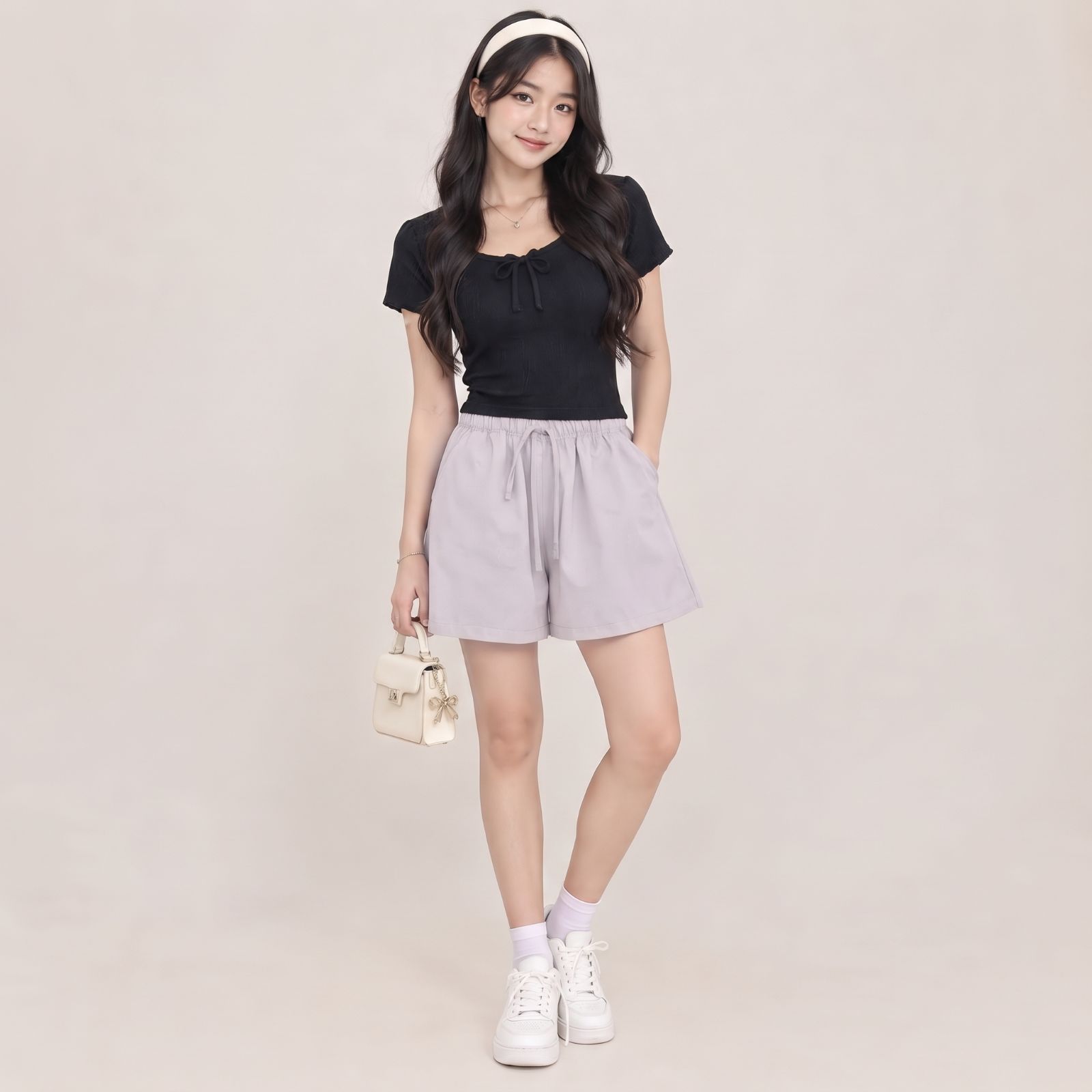 Celana Pendek Wanita Midi Short Pants By Youniq GREY