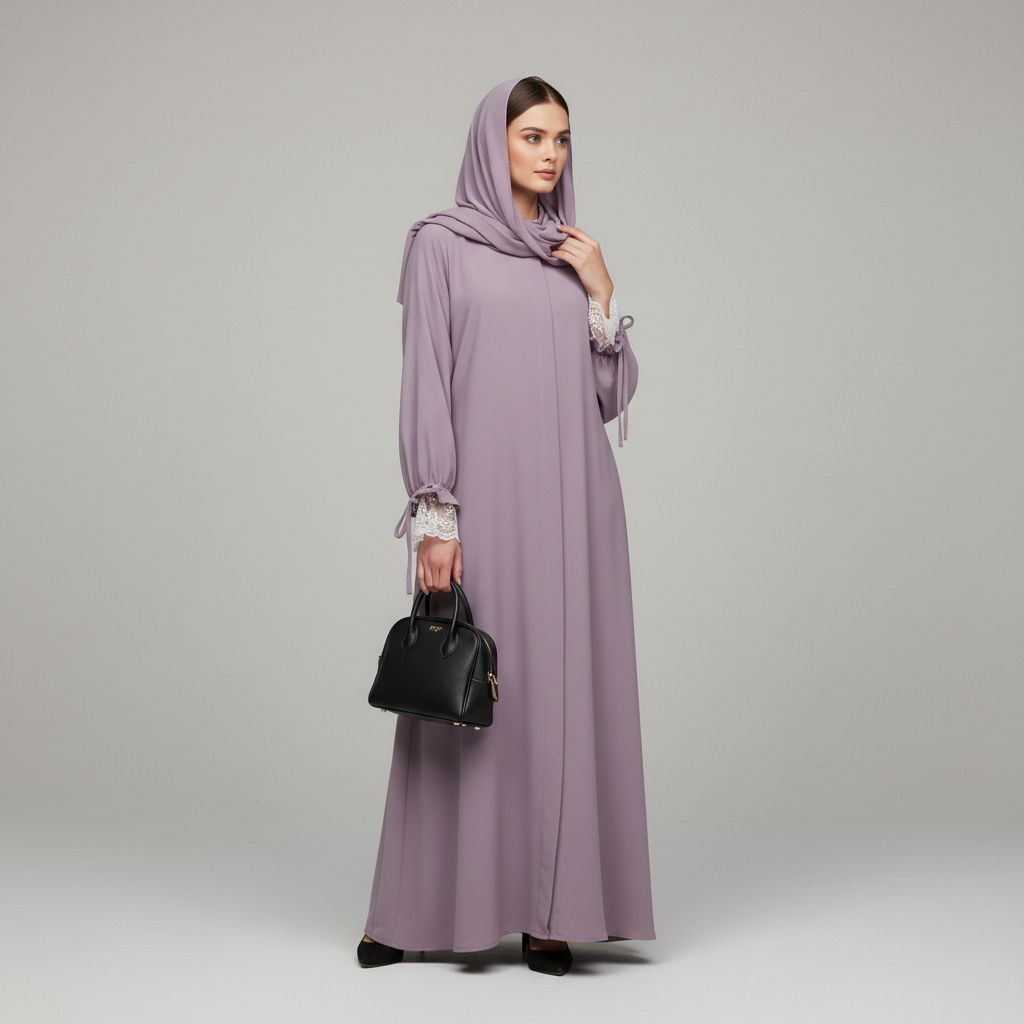YUNI Premium Lace Detail Maxi Dress – Raya Collection FRAPPUCINO