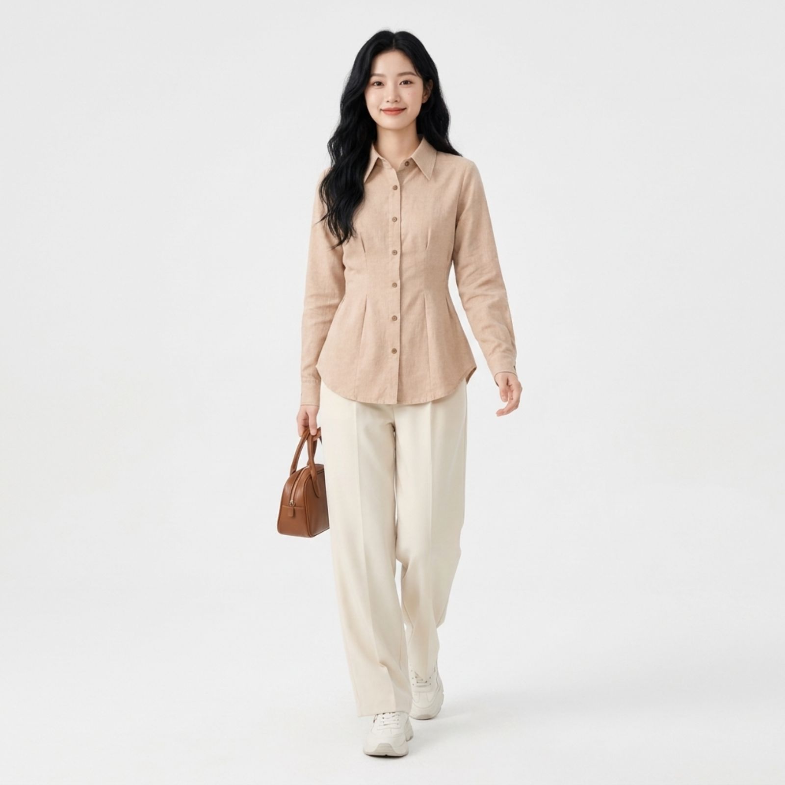 Nuna Shirt Atasan Wanita - Kemeja Crinkle Airflow Kerut Depan - Kemeja Wanita Oversize sampul