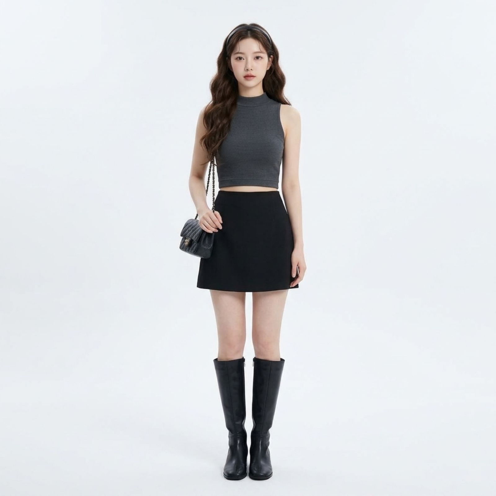 KNIT TURTLENECK SLEEVELESS | TURTLENECK KNIT/RAJUT TANPA LENGAN WANITA BY YOUNIQ sampul