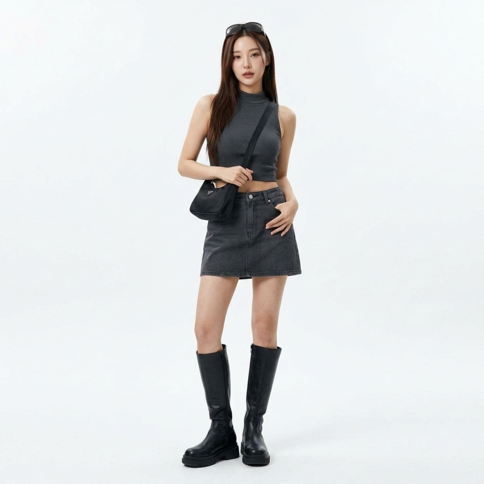 KNIT TURTLENECK SLEEVELESS | TURTLENECK KNIT/RAJUT TANPA LENGAN WANITA BY YOUNIQ sampul
