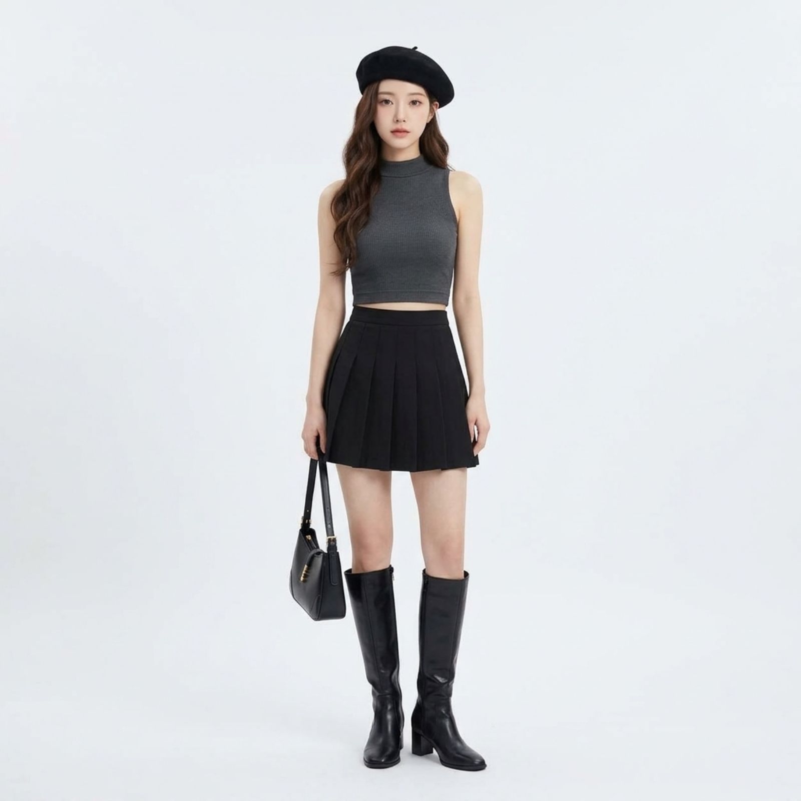 KNIT TURTLENECK SLEEVELESS | TURTLENECK KNIT/RAJUT TANPA LENGAN WANITA BY YOUNIQ sampul