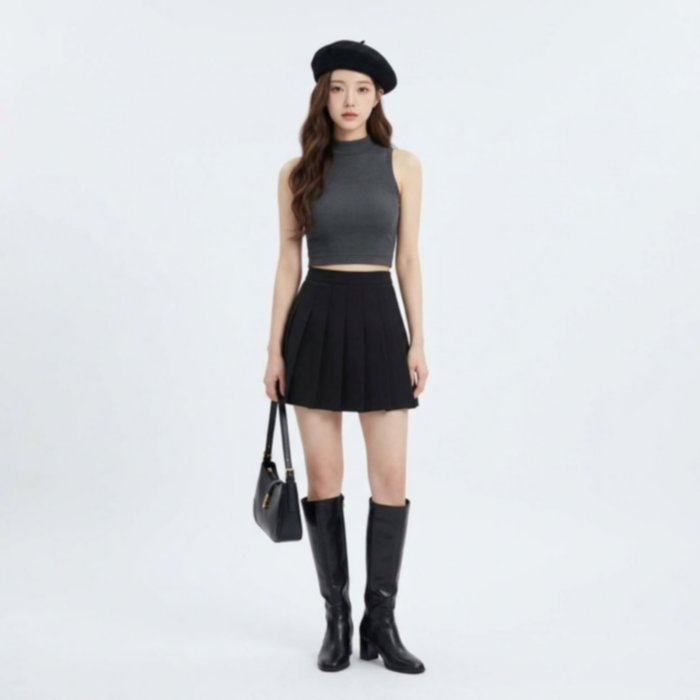 KNIT TURTLENECK SLEEVELESS | TURTLENECK KNIT/RAJUT TANPA LENGAN WANITA BY YOUNIQ