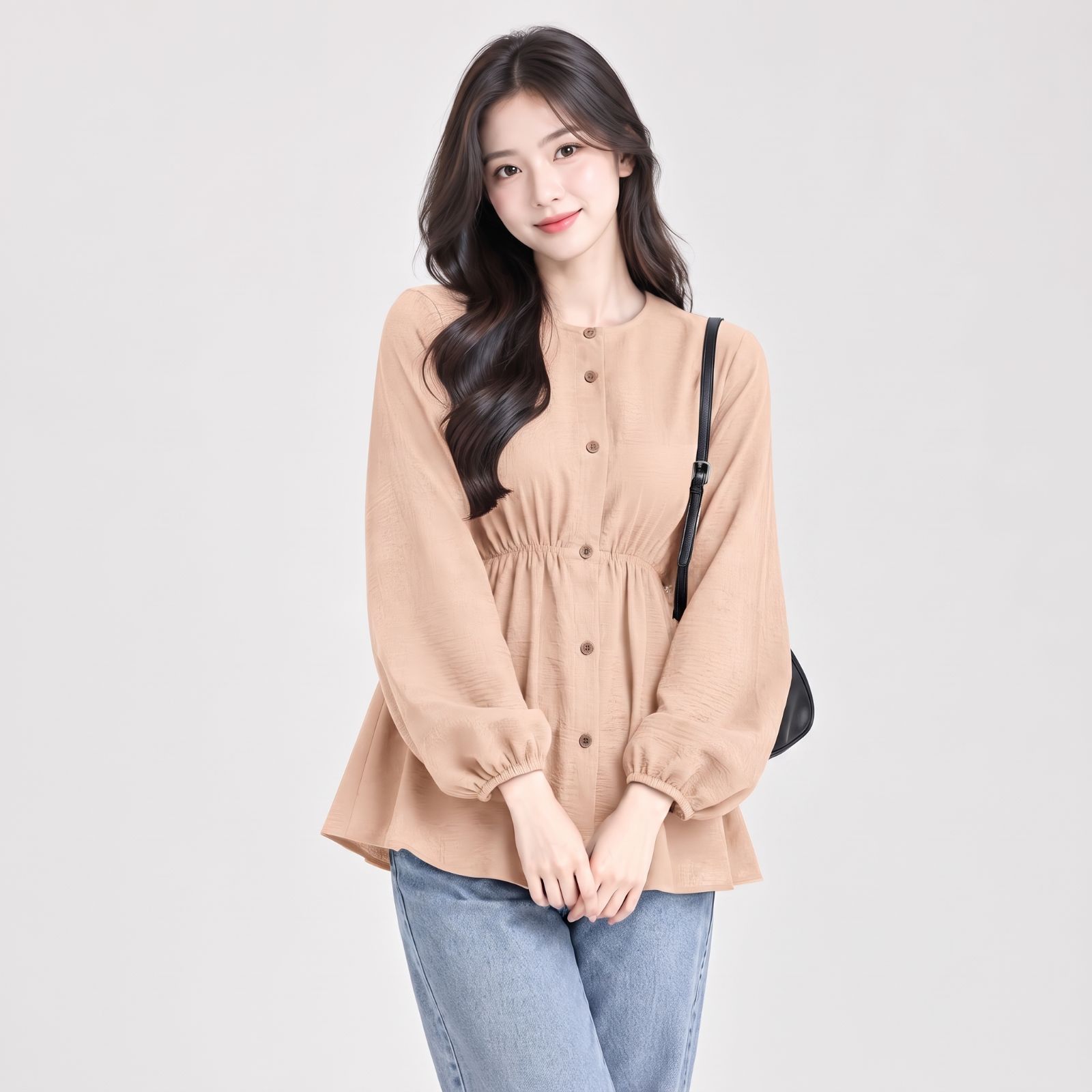 Clara Blouse Crinkle Kerut Pinggang by Youniq COKSU