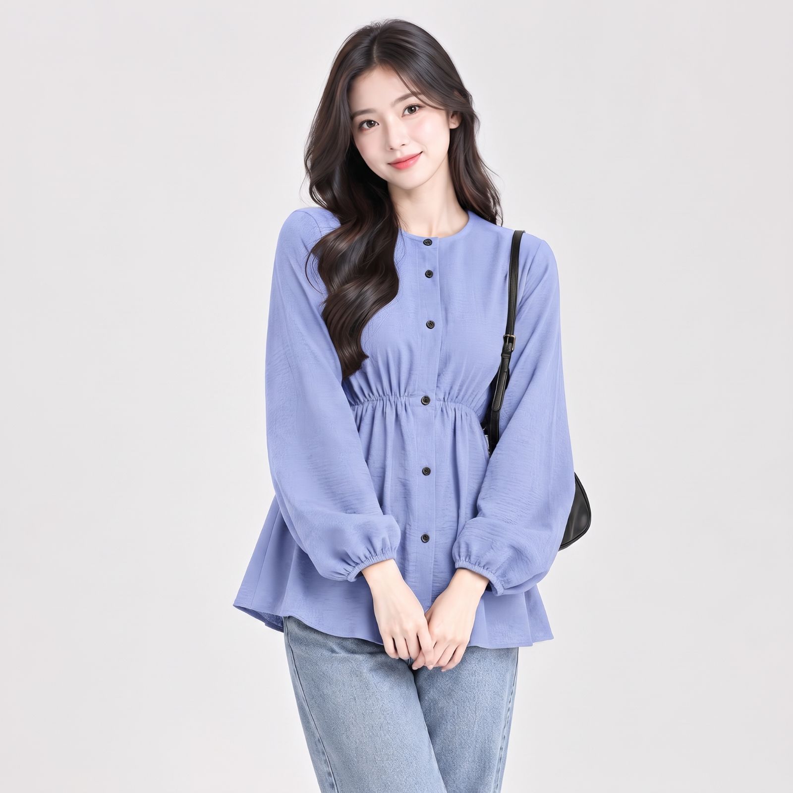 Clara Blouse Crinkle Kerut Pinggang by Youniq DENIM