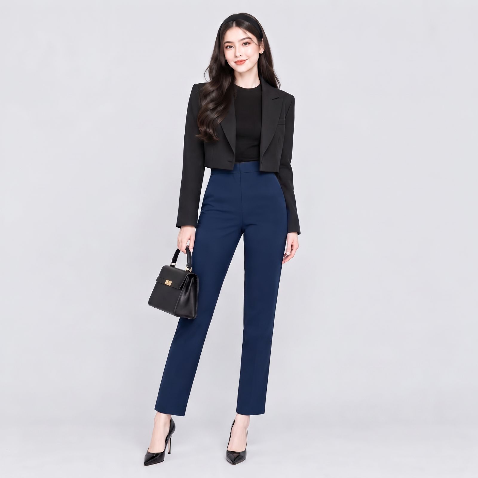 Clarissa Highwaist SlimPants | YOUNIQ.ID NAVY