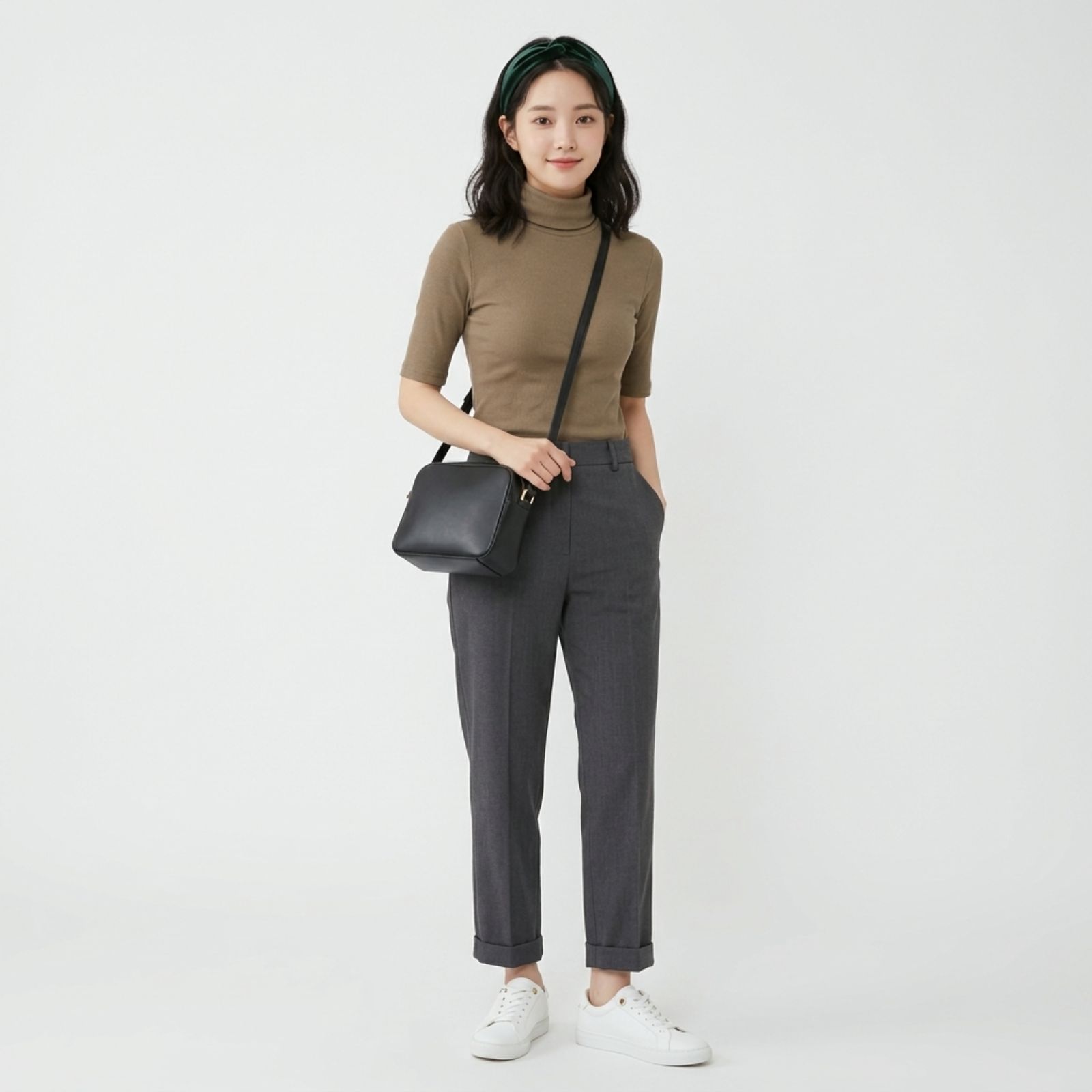 TURTLENECK RAJUT/KNIT WANITA LENGAN PENDEK RIB POLOS PREMIUM BY YOUNIQ sampul