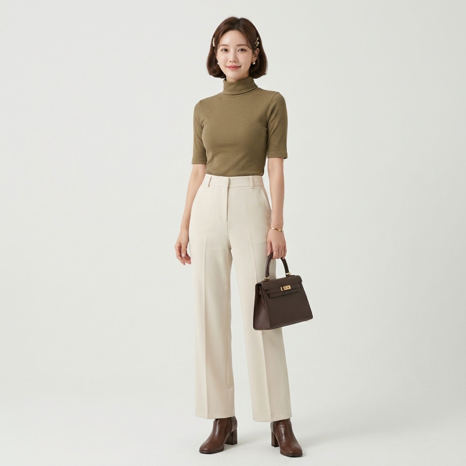 TURTLENECK RAJUT/KNIT WANITA LENGAN PENDEK RIB POLOS PREMIUM BY YOUNIQ sampul