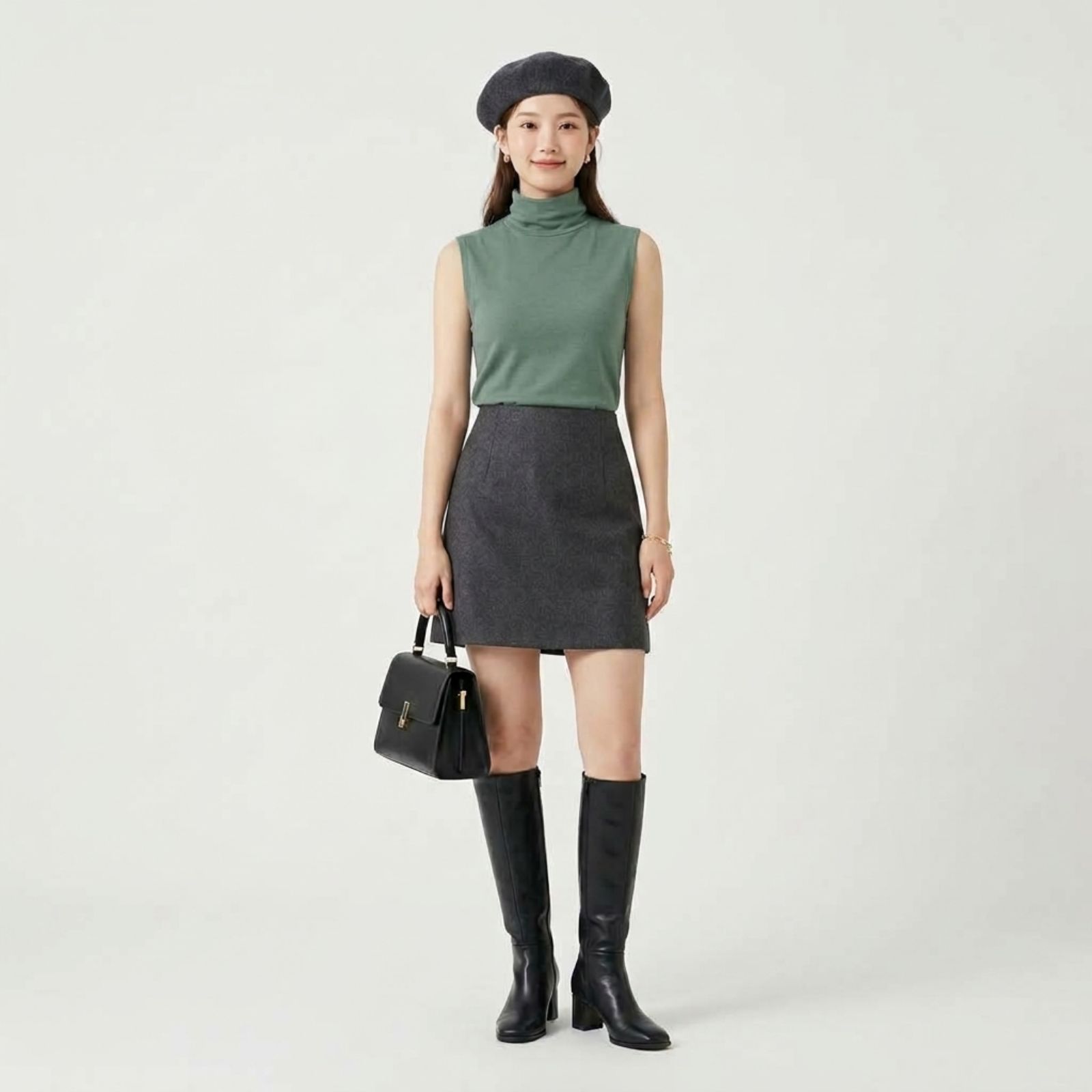 Inner Turtleneck Sleeveless MINERAL GREEN