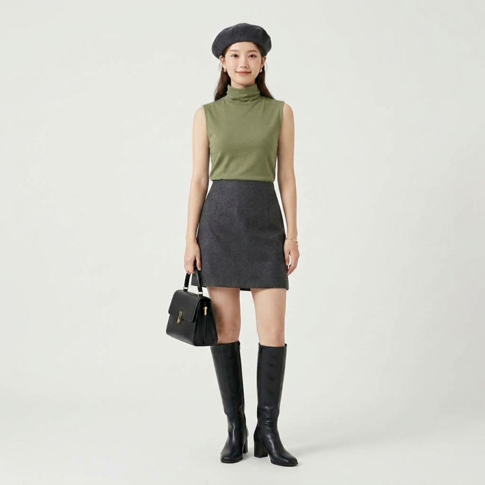 Inner Turtleneck Sleeveless OLIVE