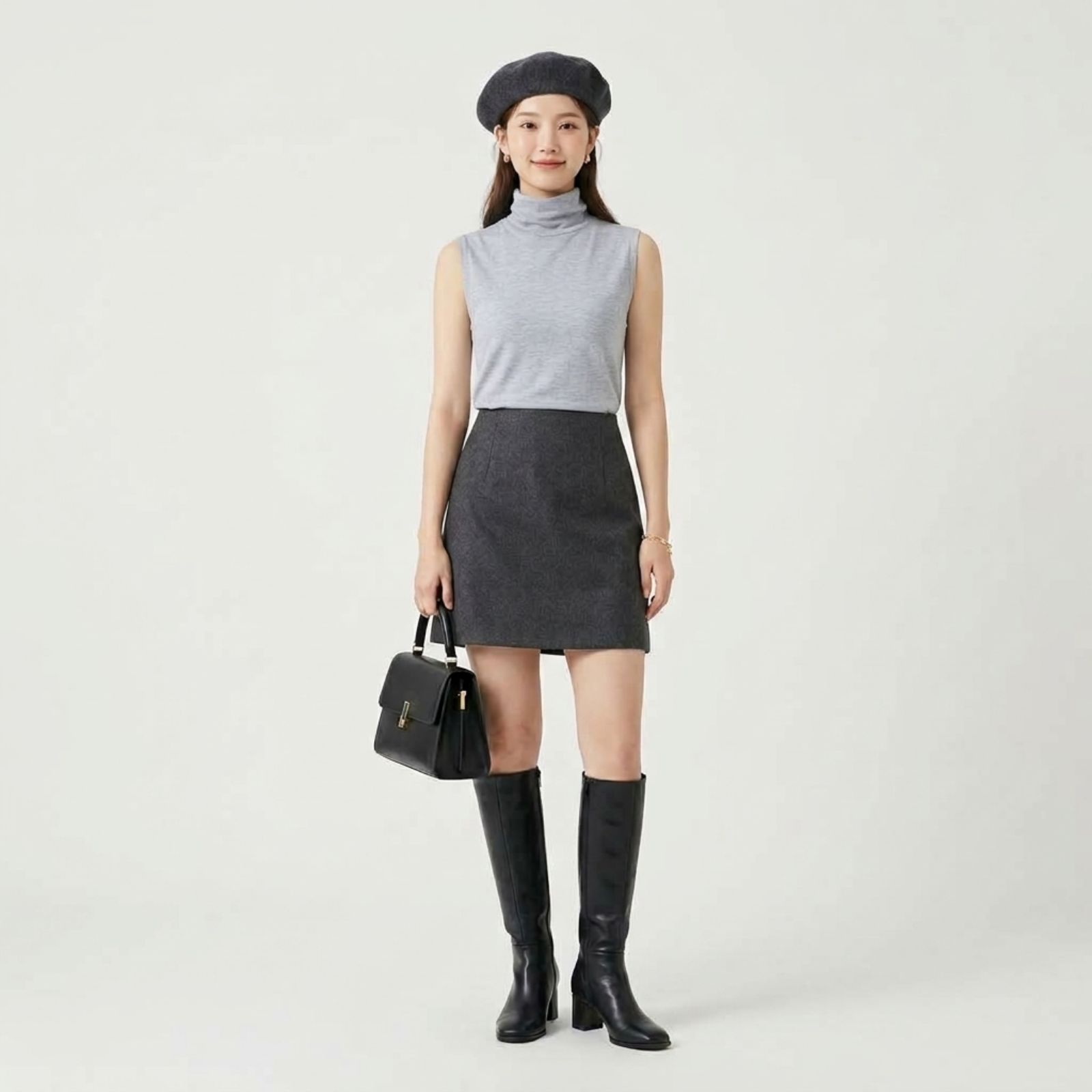 Inner Turtleneck Sleeveless GREY
