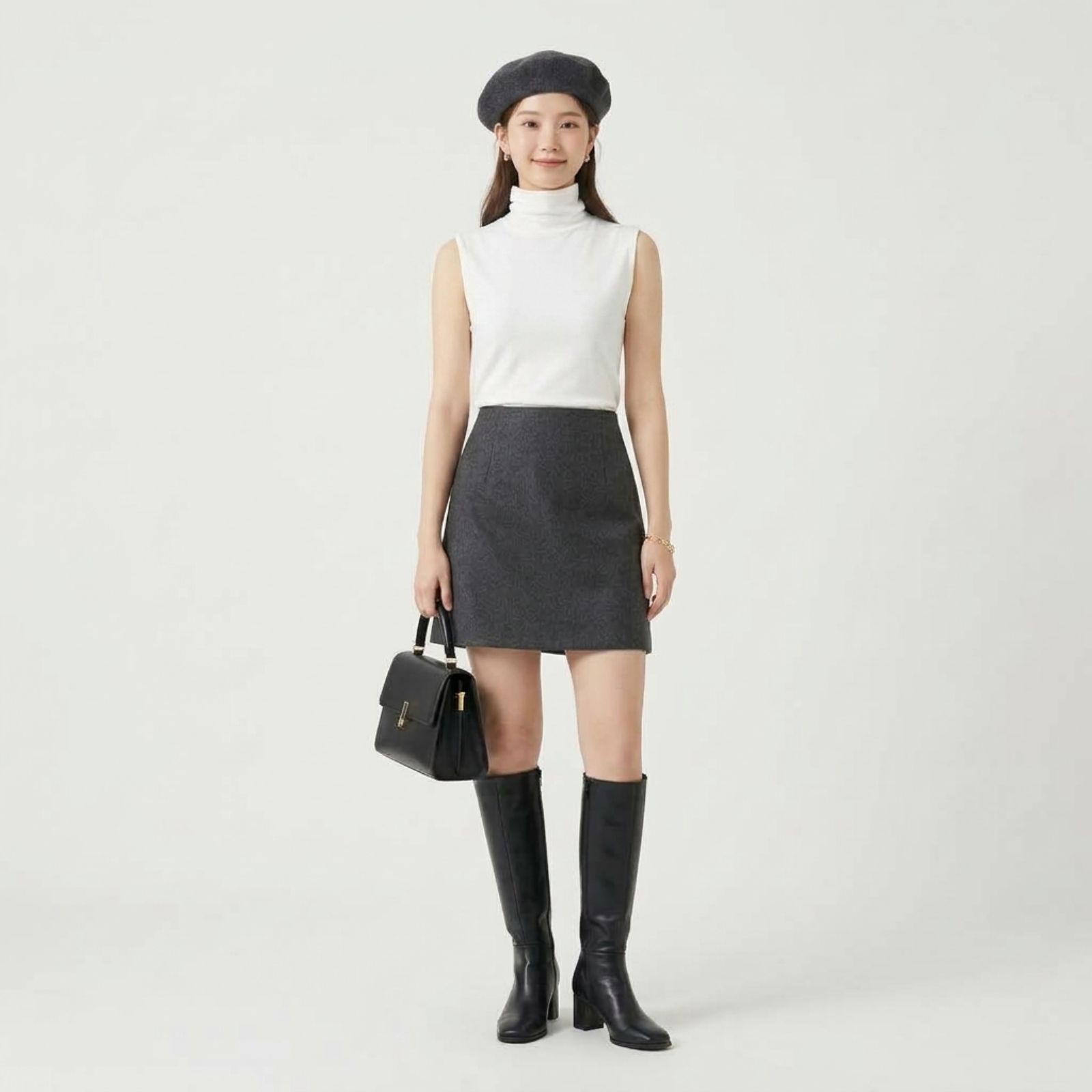 Inner Turtleneck Sleeveless PUTIH