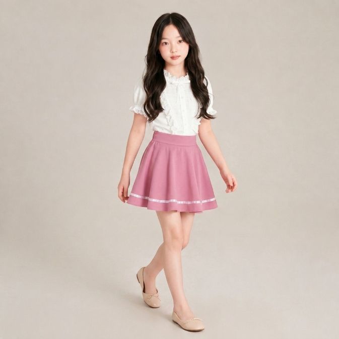 Sweet Ribbon A-Line Skirt – Rok Mini High Waist Wanita dengan Detail Pita Putih sampul