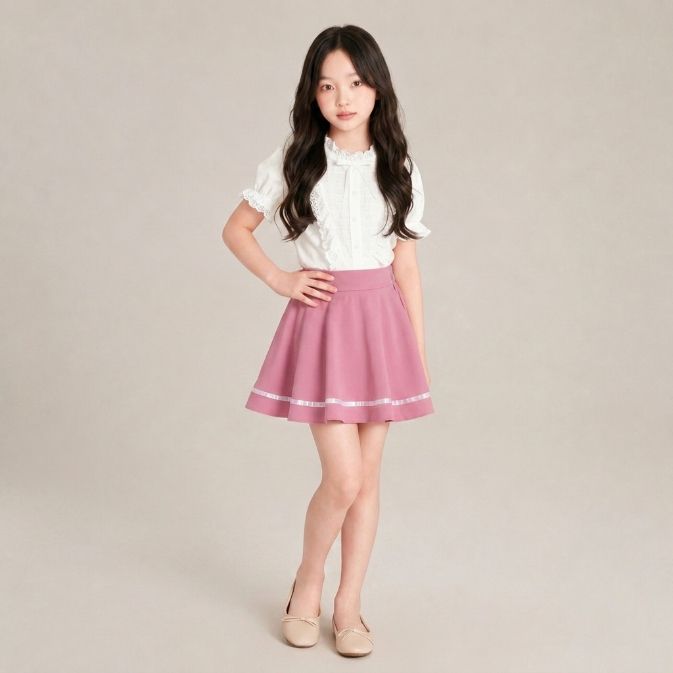 Sweet Ribbon A-Line Skirt – Rok Mini High Waist Wanita dengan Detail Pita Putih sampul