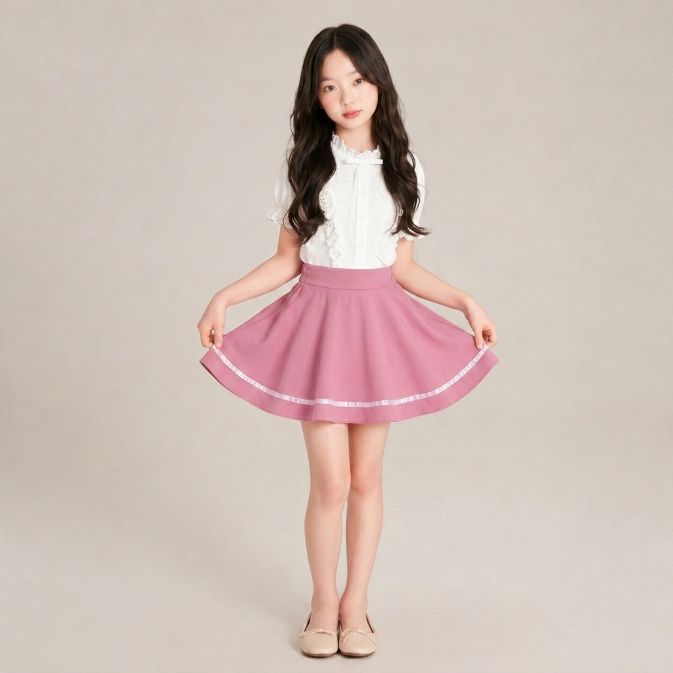 Sweet Ribbon A-Line Skirt – Rok Mini High Waist Wanita dengan Detail Pita Putih sampul