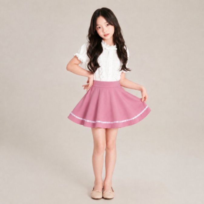 Sweet Ribbon A-Line Skirt – Rok Mini High Waist Wanita dengan Detail Pita Putih