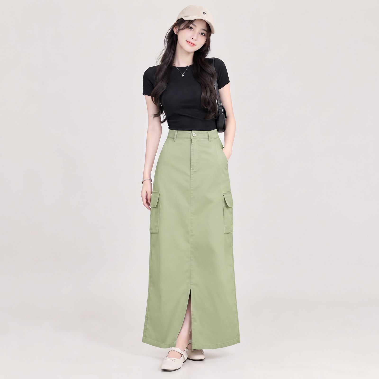 Tamara Cargo Skirt Rok Korean Style Katun Twill by YOUNIQ MATCHA