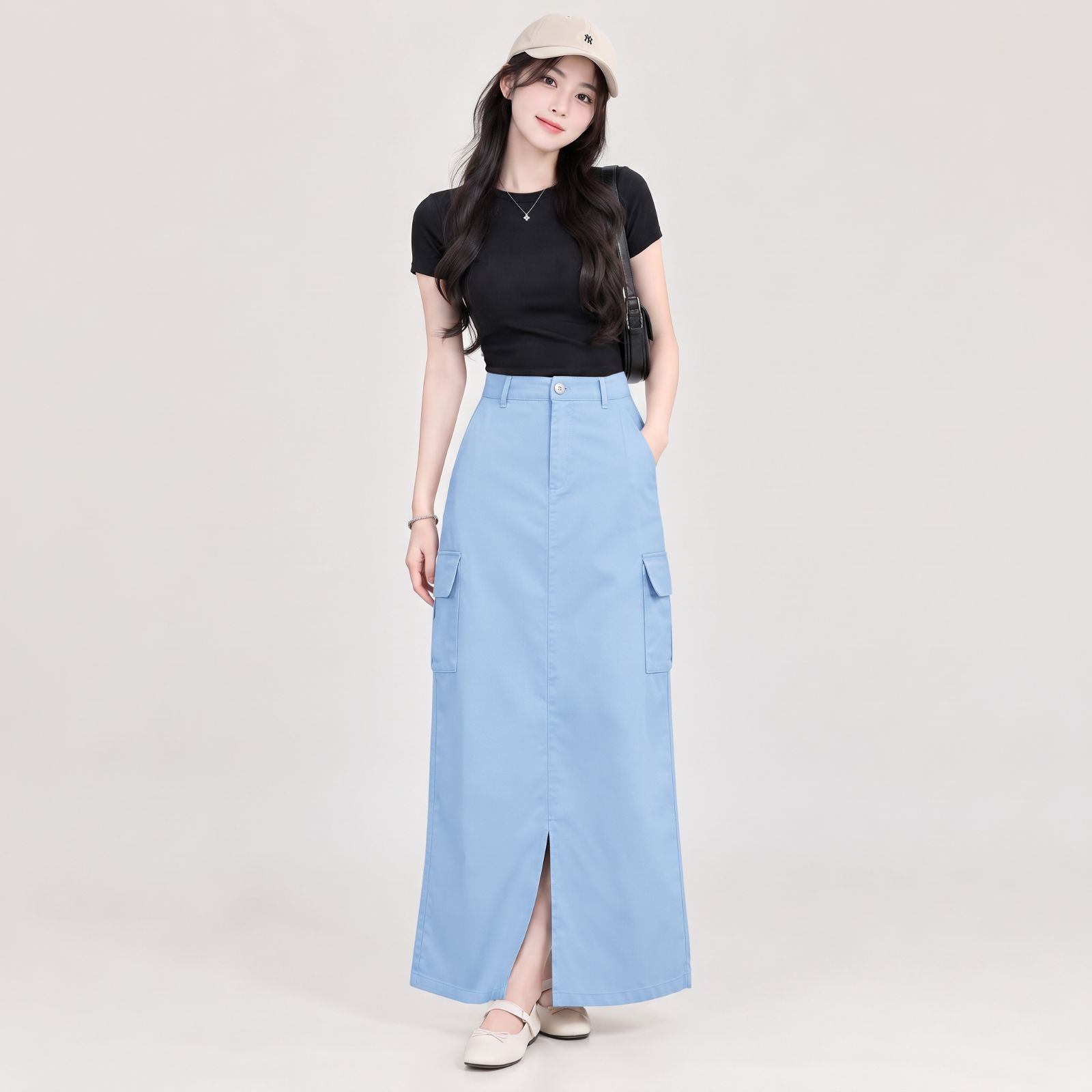Tamara Cargo Skirt Rok Korean Style Katun Twill by YOUNIQ DENIM