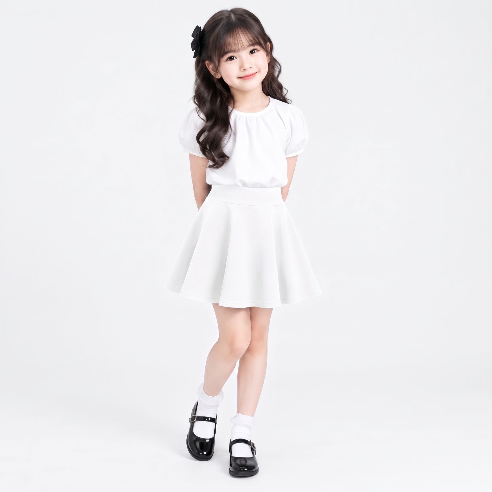 ROK MINI ANAK PEREMPUAN | Mini Plain Skirt By CHIAROBE WHITE