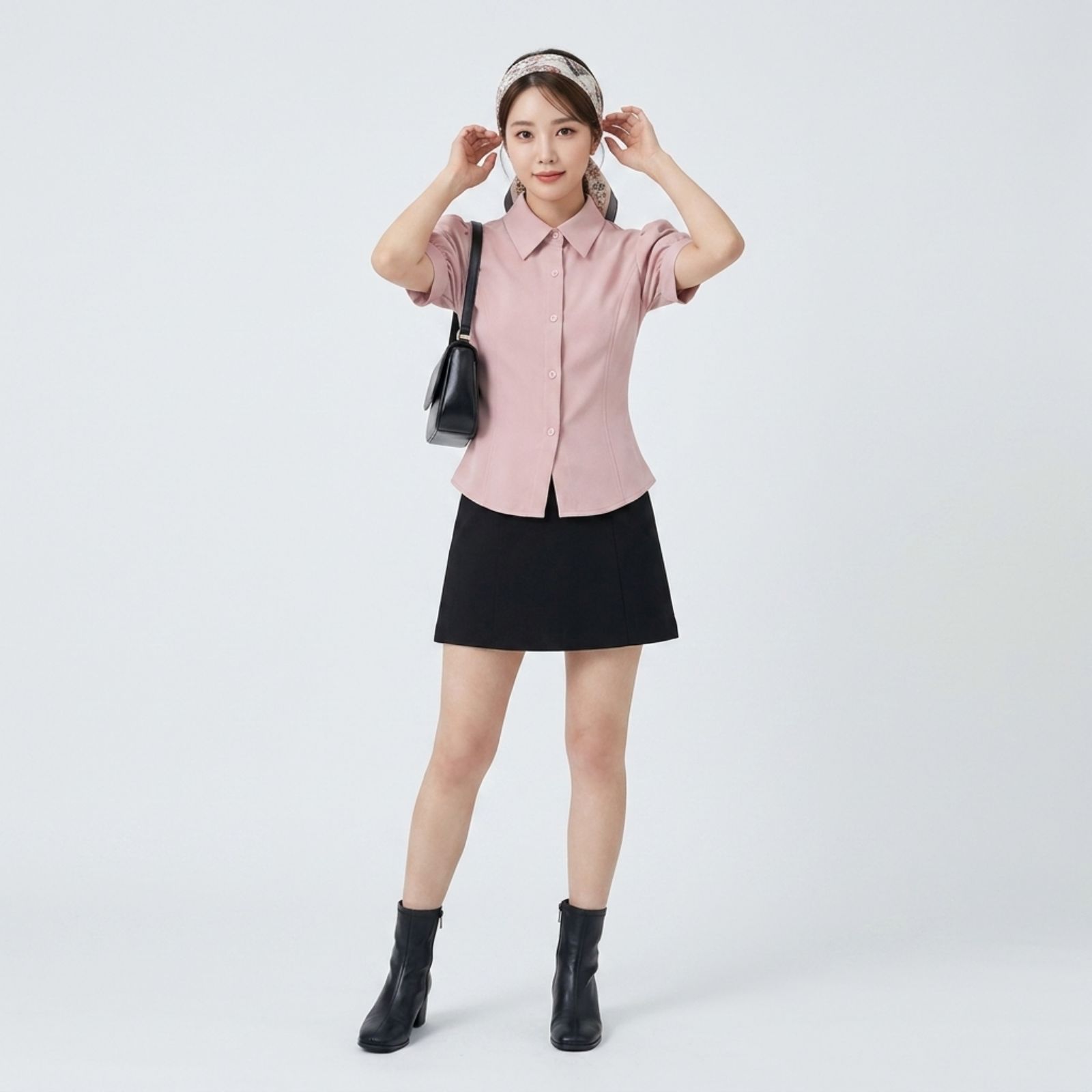 Elya Blouse Formal Kasual Wanita – Kancing Depan Lengan Puff Stylish – Model Slim Fit by Knara sampul