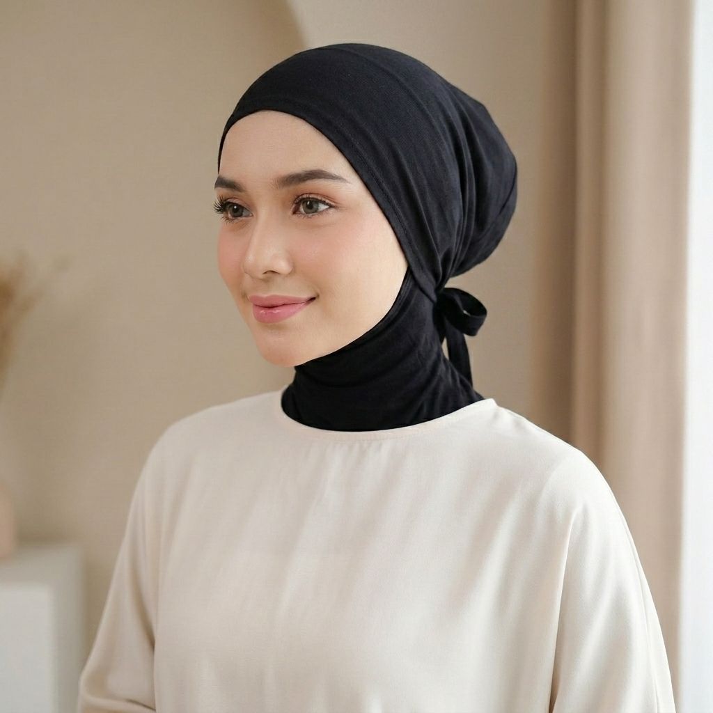 Ciput Inner Hijab Premium Anti Pusing HITAM