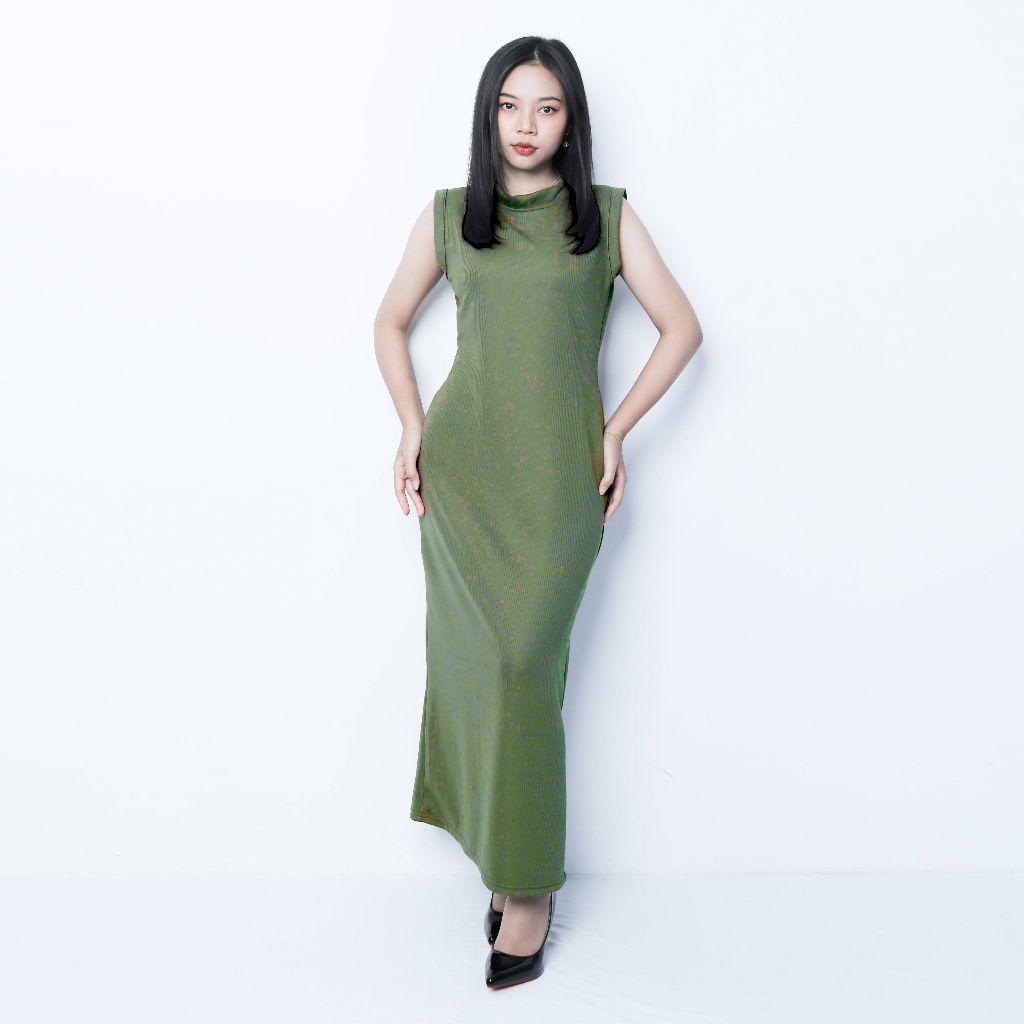 Dress bodycone SlimFit Tartan Bahan Knit | Slim dress Bodycone by Knara KNIT - ARMY