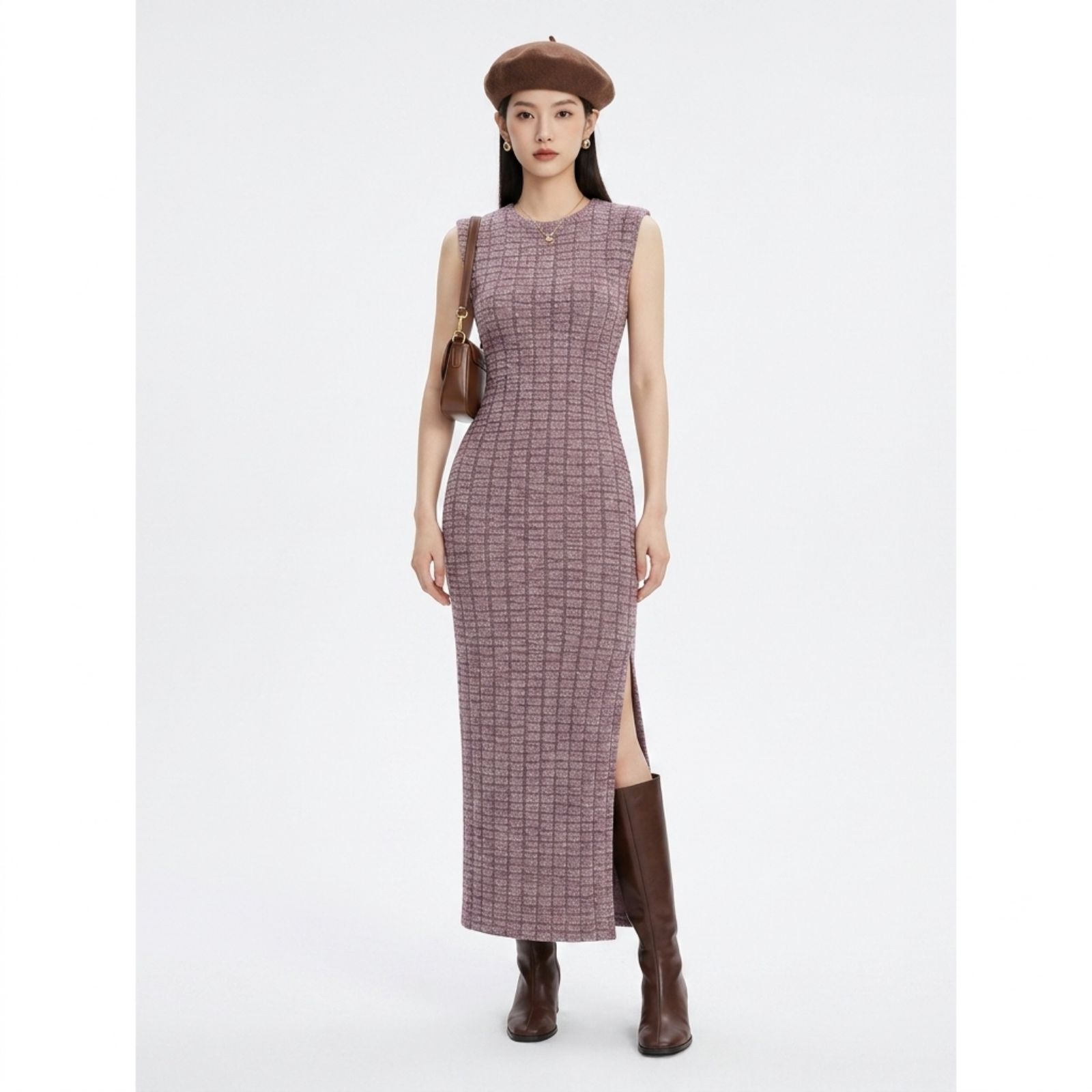 Dress bodycone SlimFit Tartan Bahan Knit | Slim dress Bodycone by Knara sampul
