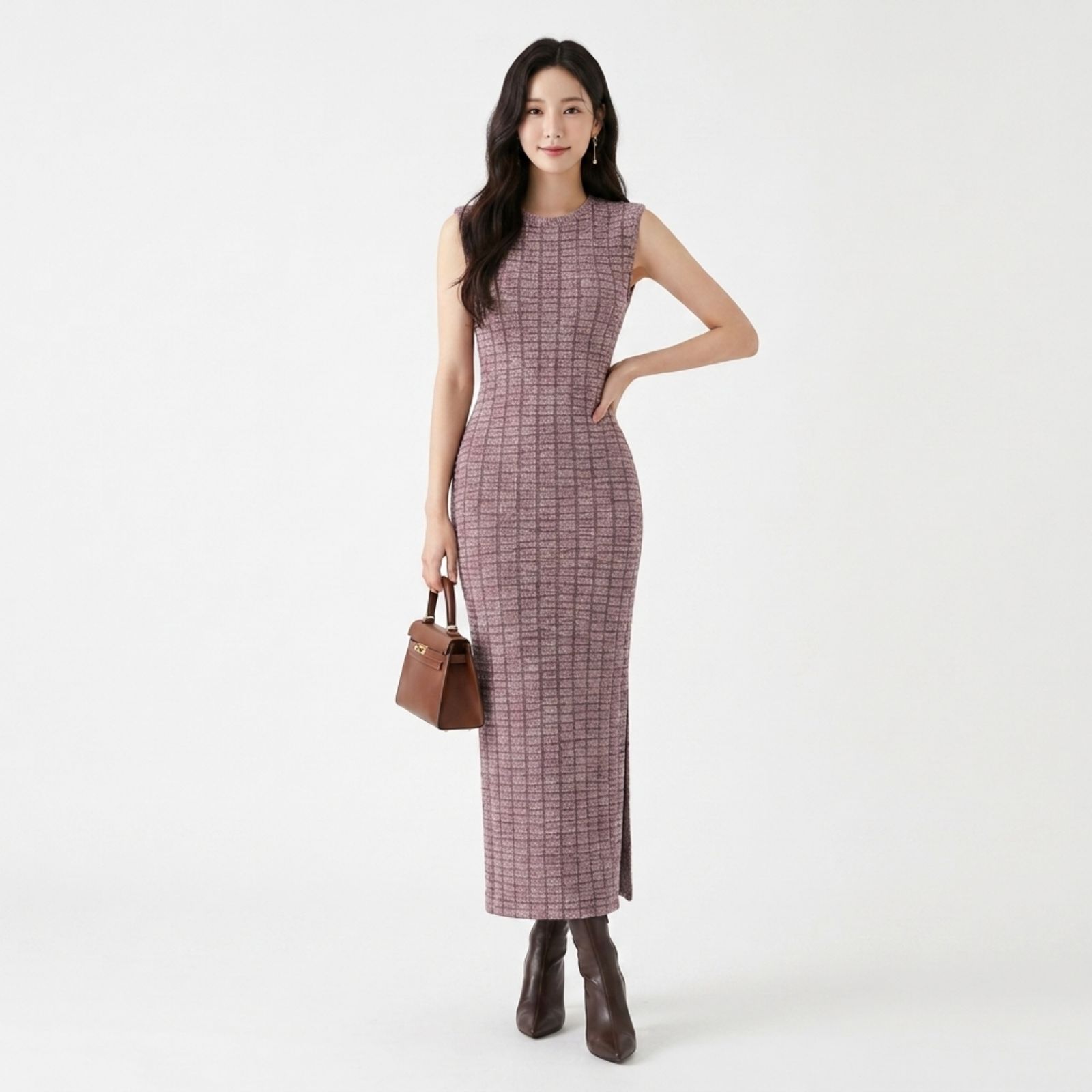 Dress bodycone SlimFit Tartan Bahan Knit | Slim dress Bodycone by Knara sampul