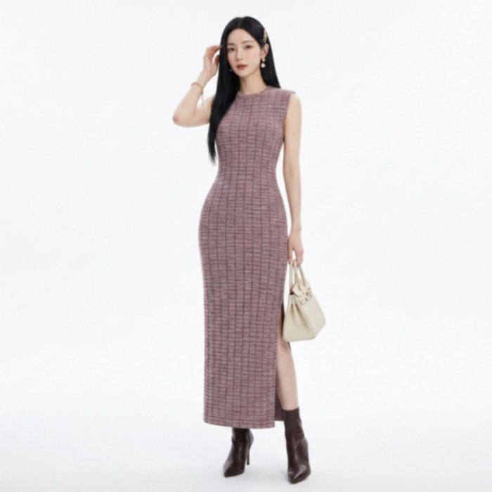 Dress bodycone SlimFit Tartan Bahan Knit | Slim dress Bodycone by Knara