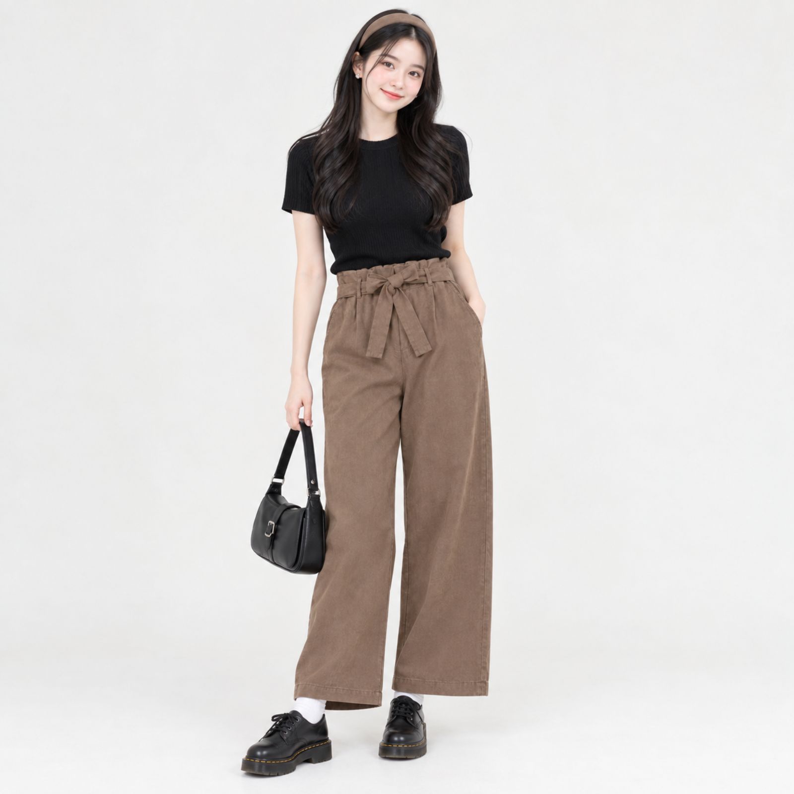 Kagura Higwaist Linen Girl Pants By Youniq sampul