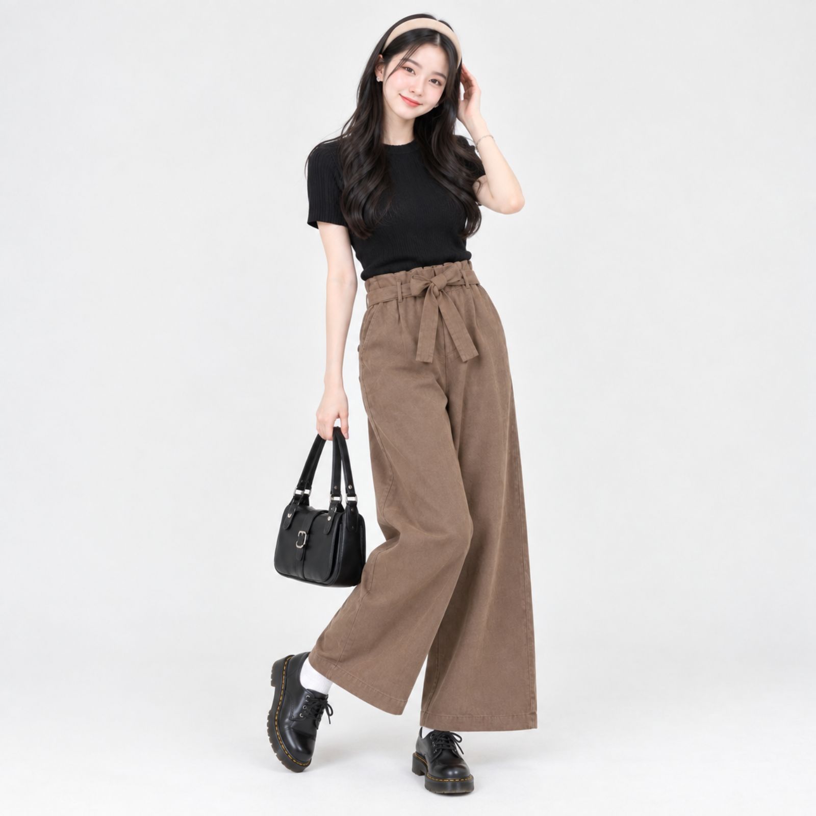 Kagura Higwaist Linen Girl Pants By Youniq sampul