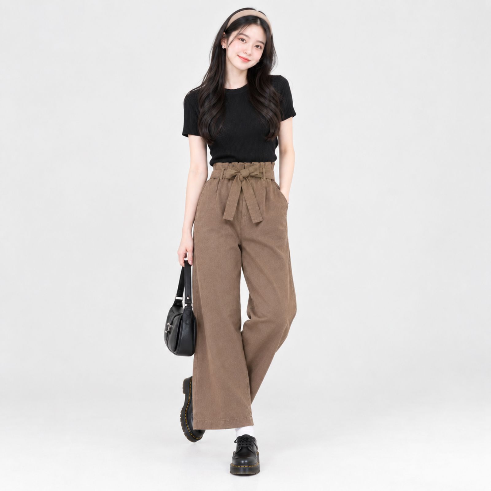 Kagura Higwaist Linen Girl Pants By Youniq sampul