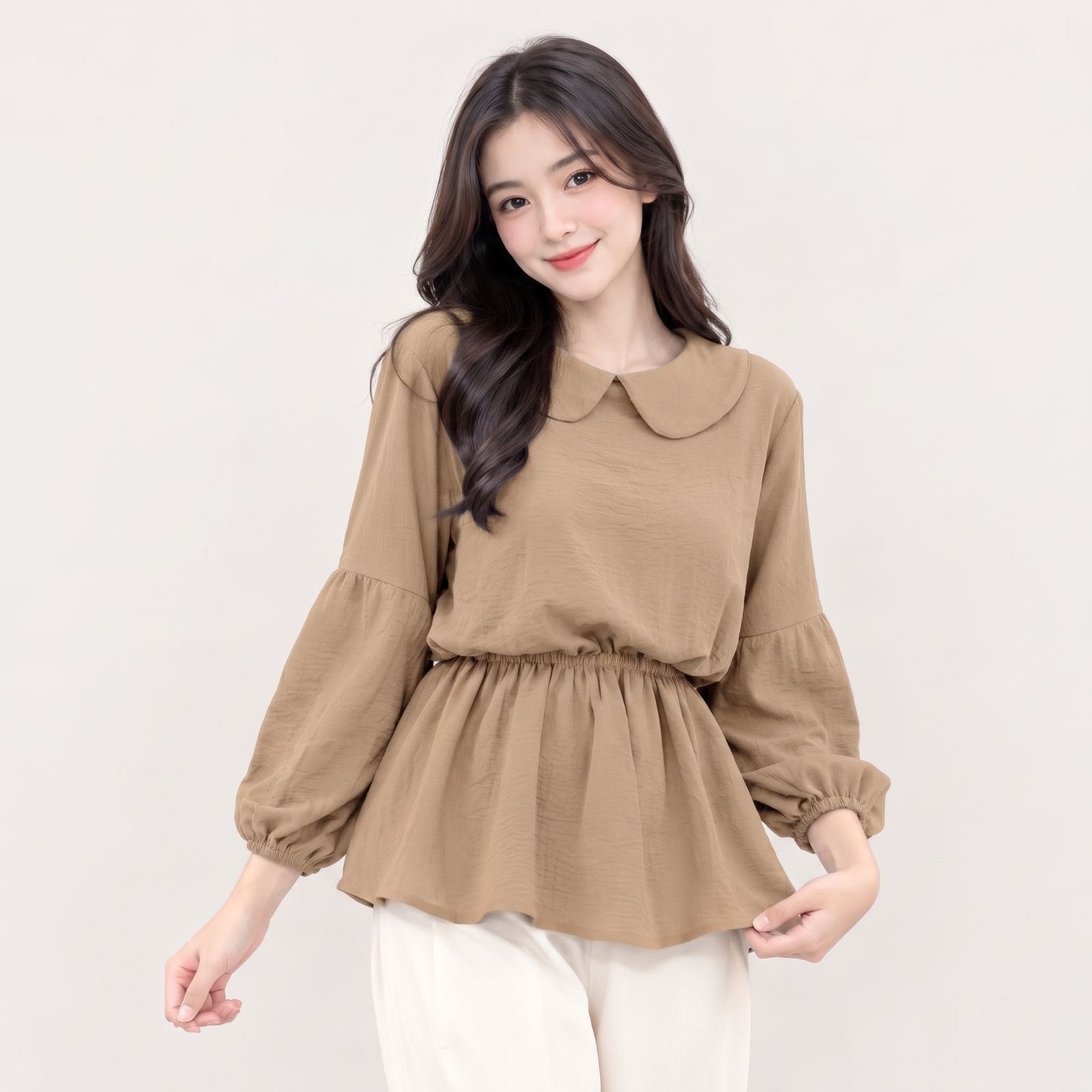 Karin Blouse Crinkle Serut Pinggang | Blouse Wanita Crinkle COKSU