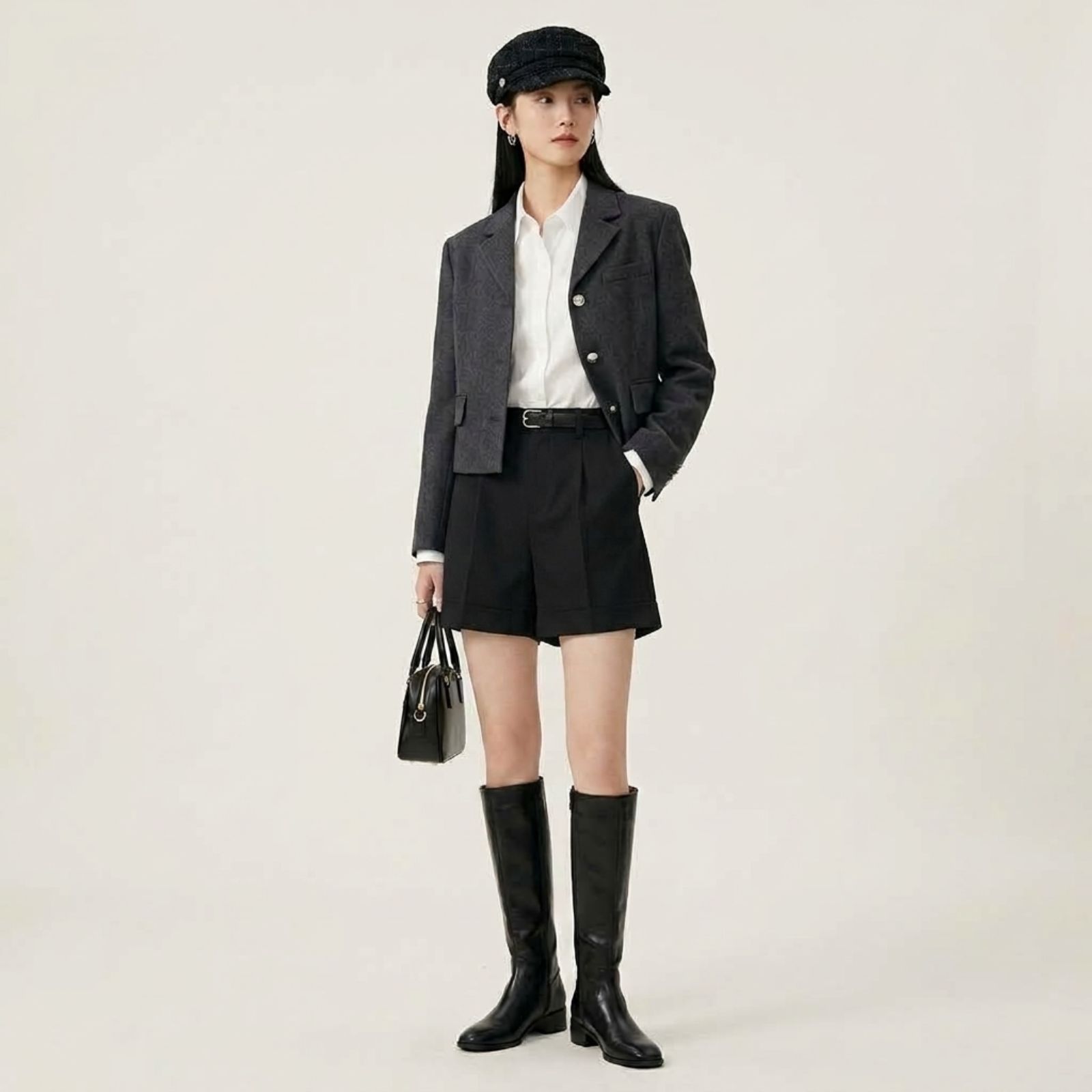 Celana Pendek Highwaist Wanita Korean Style | Short Pants Korean Highwaist Kekinian BLACK