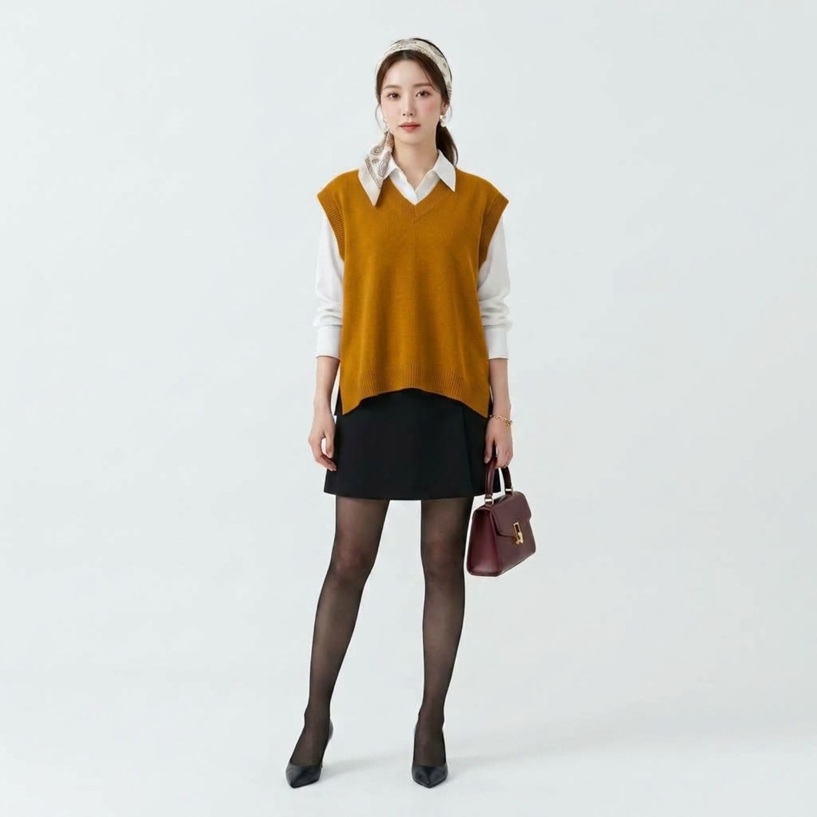 Chava Vest Knit (Rompi Oversize) By Youniq MUSTARD